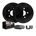 thumbnail image 1 of Dynamic Friction Company Rear Brake Rotors-Drilled and Slotted-Black with 3000 Series Ceramic Brake Pads includes Hardware 8312-54208 Fits select: 2012-2020 FORD F150, 1 of 7
