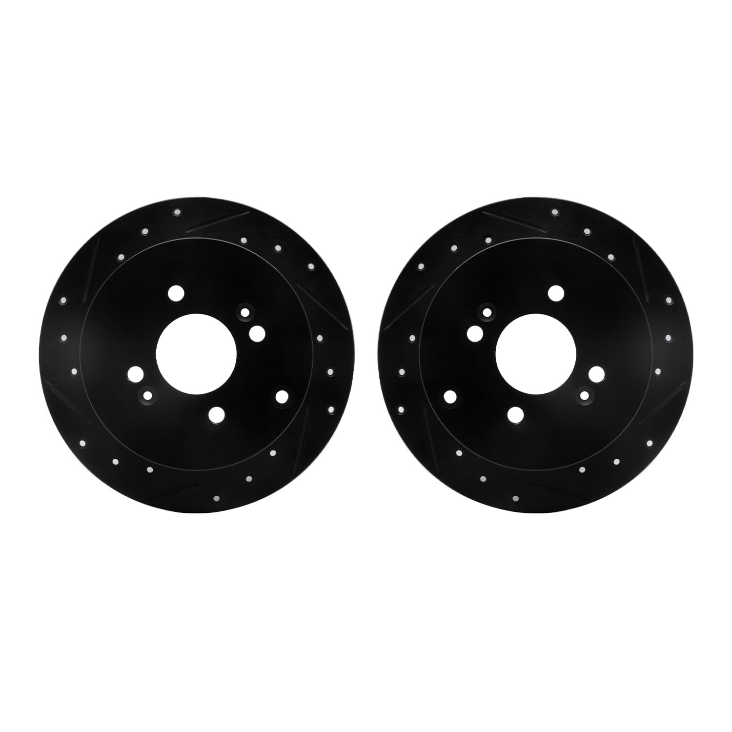 Dynamic Friction Company Rear Brake Rotors-Drilled and Slotted-Black 8002-03035