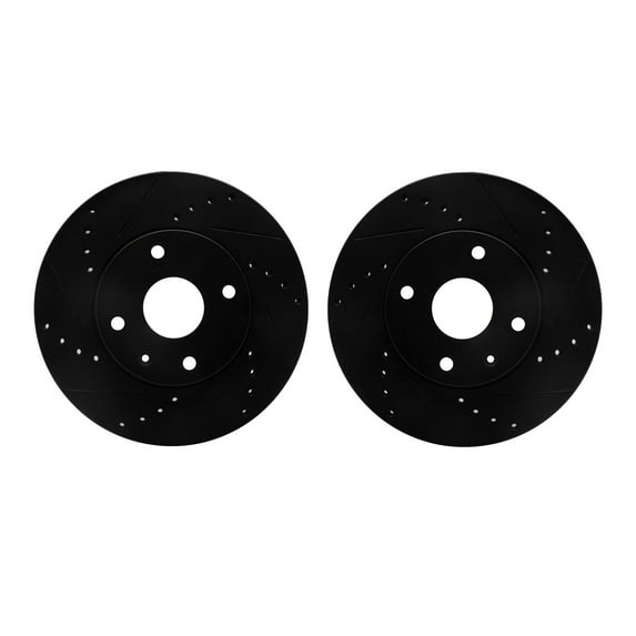 Dynamic Friction Company Rear Brake Rotors Drilled and Slotted Black - 8002-03046