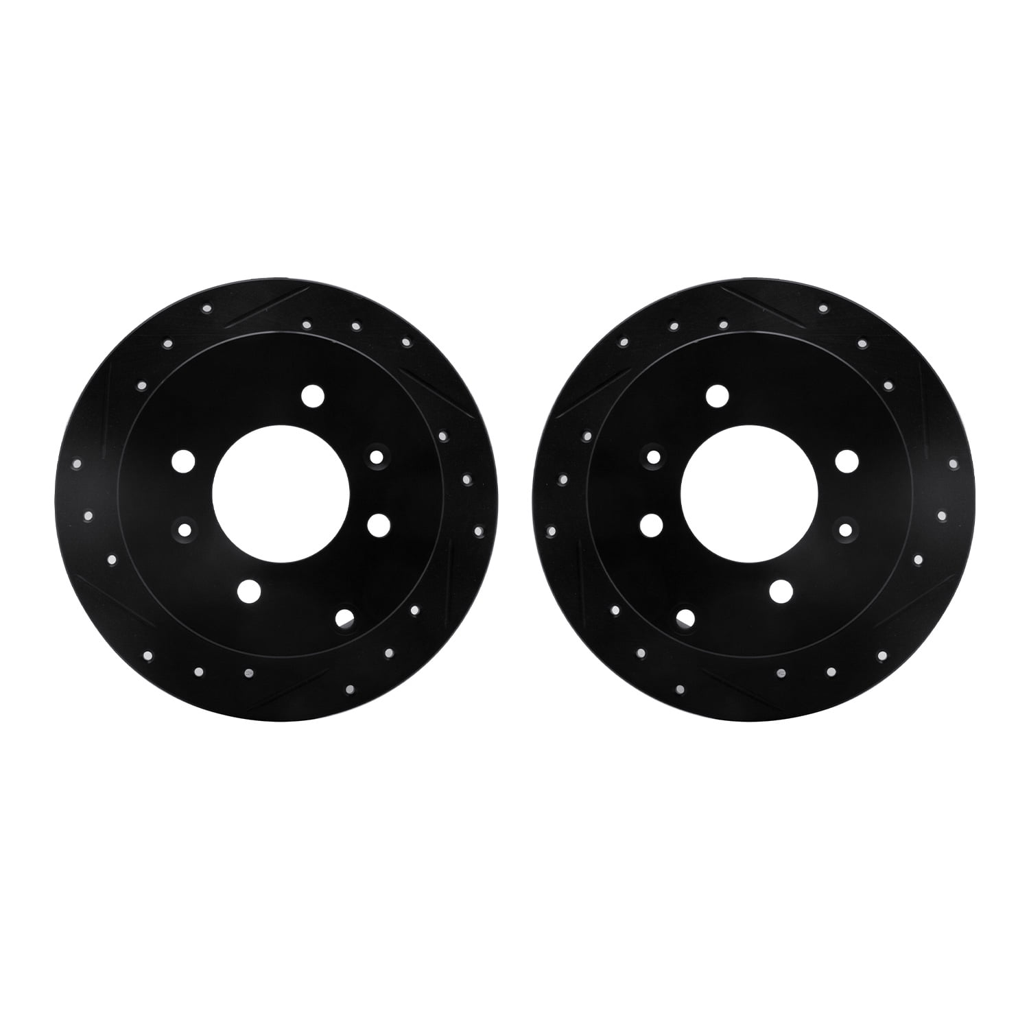 Dynamic Friction Company Rear Brake Rotors-Drilled and Slotted-Black 8002-03057