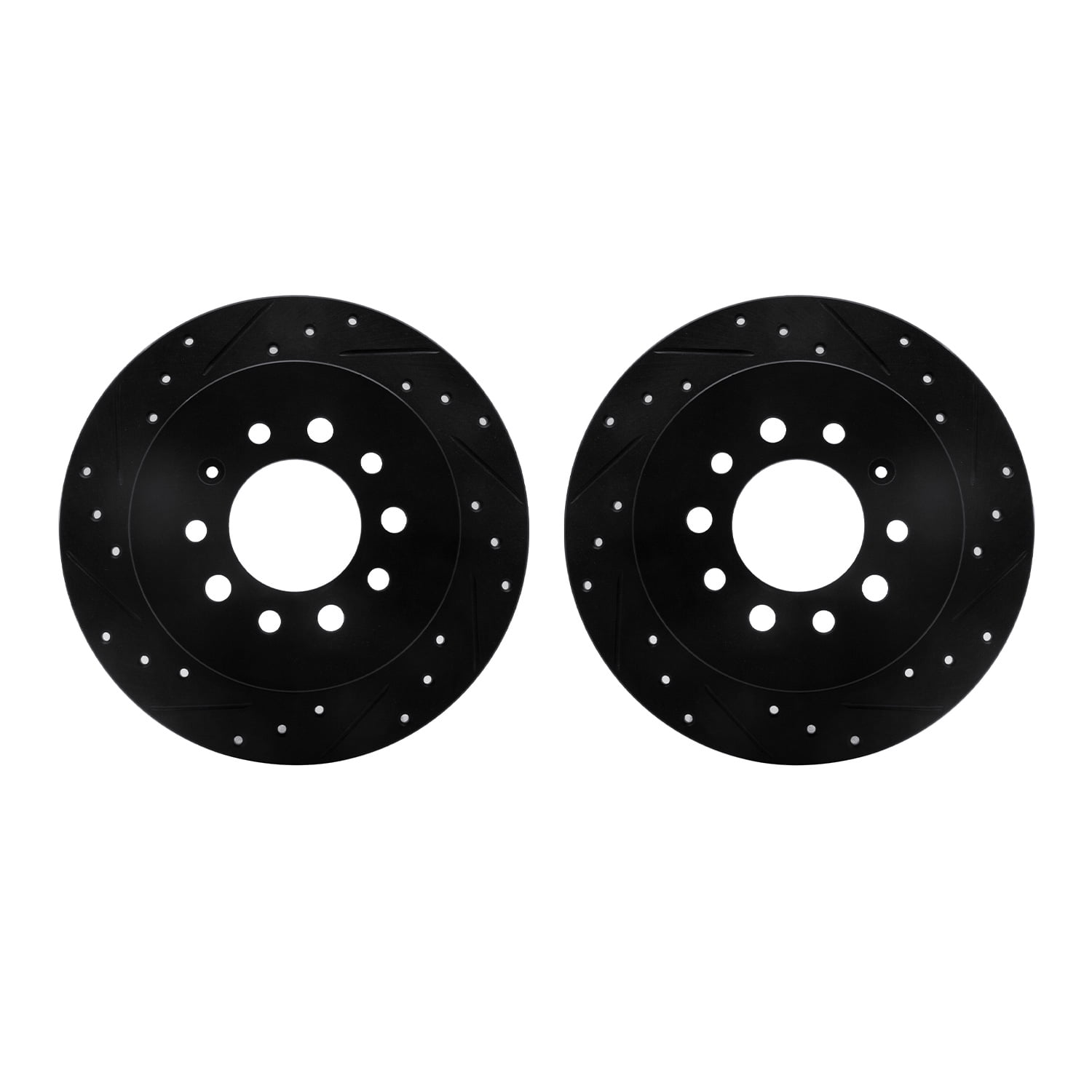 Dynamic Friction Company Rear Brake Rotors-Drilled and Slotted-Black 8002-03060