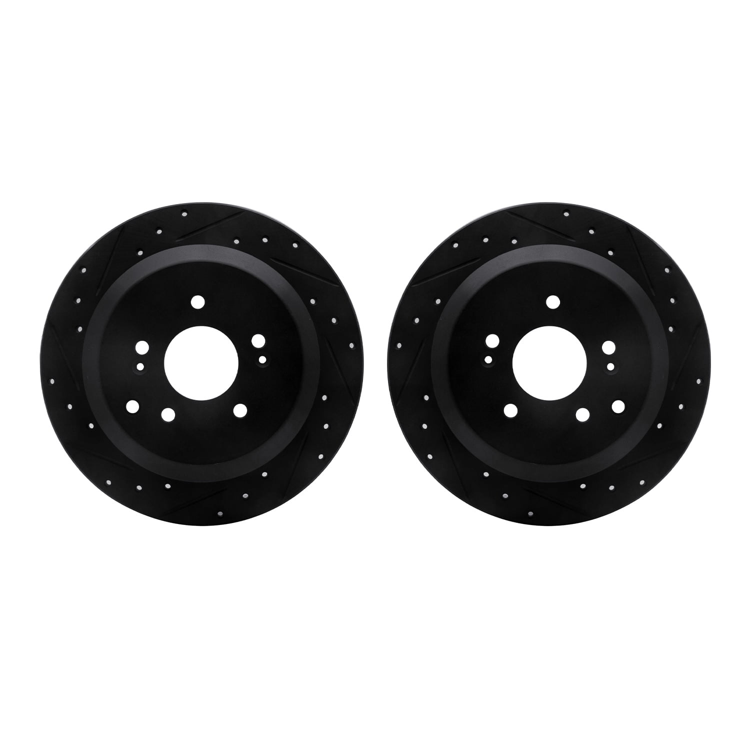 Dynamic Friction Company Rear Brake Rotors-Drilled and Slotted-Black 8002-03064