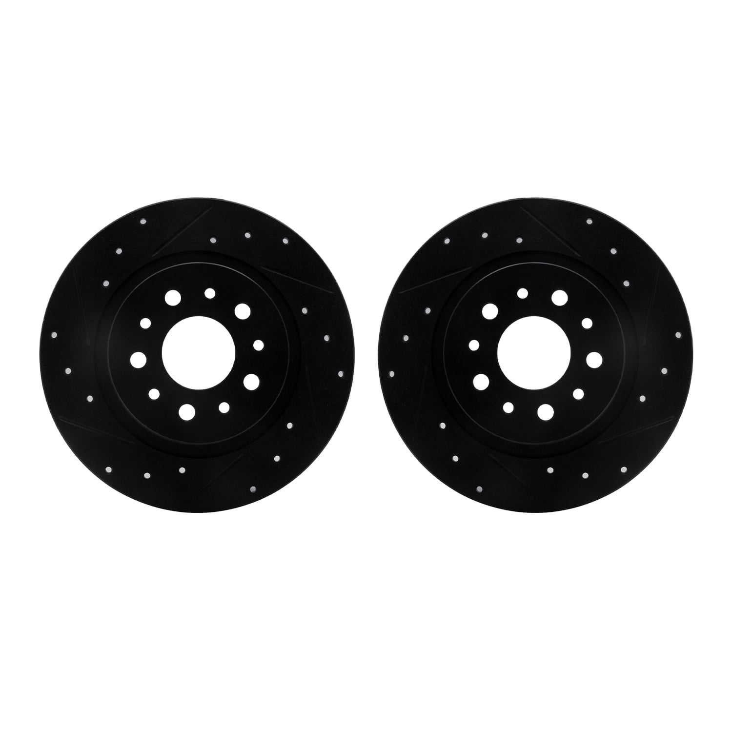 Dynamic Friction Company Rear Brake Rotors-Drilled and Slotted-Black 8002-07006