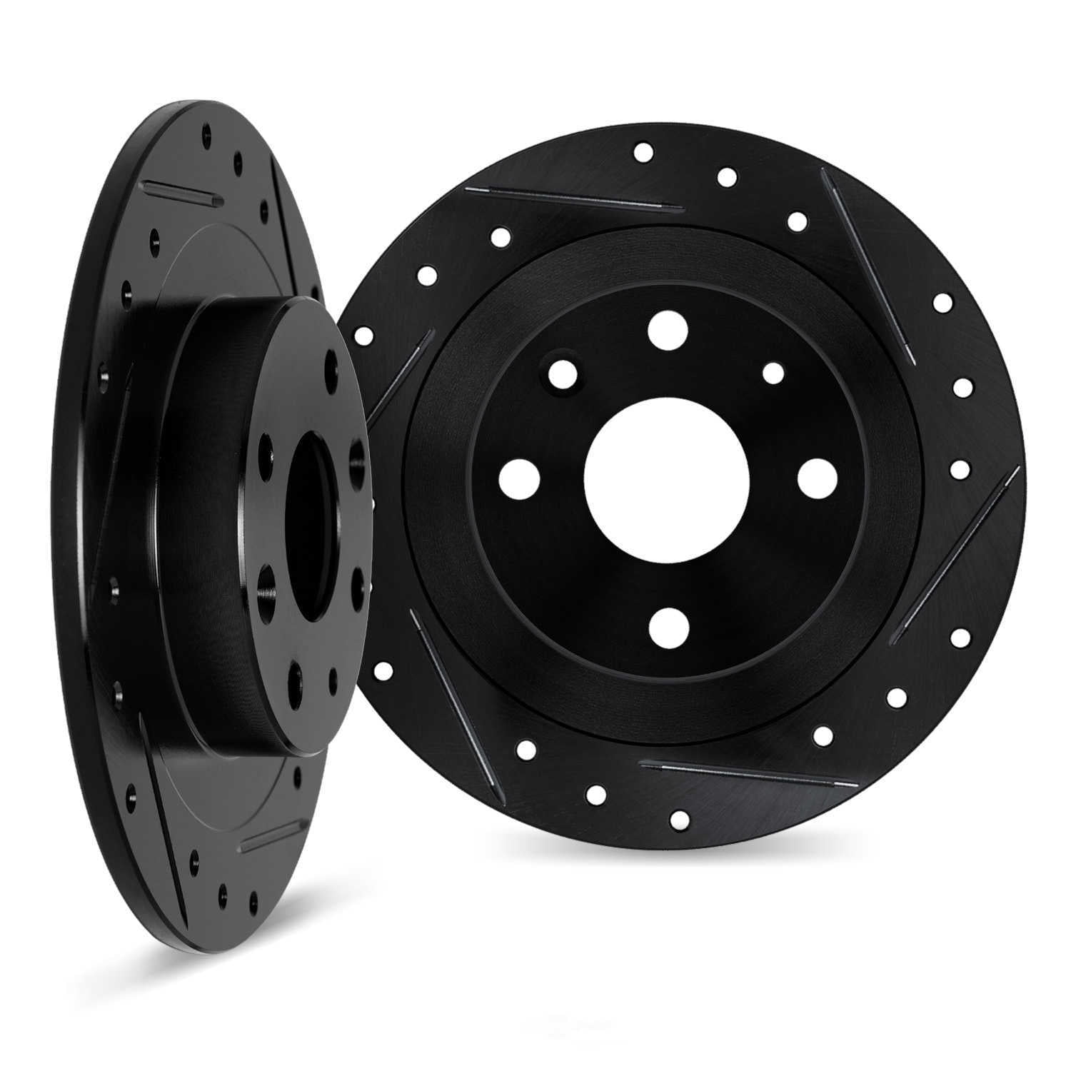 Dynamic Friction Company 8002-20024 DFC Brake Rotors - Drilled & Slotted - Black