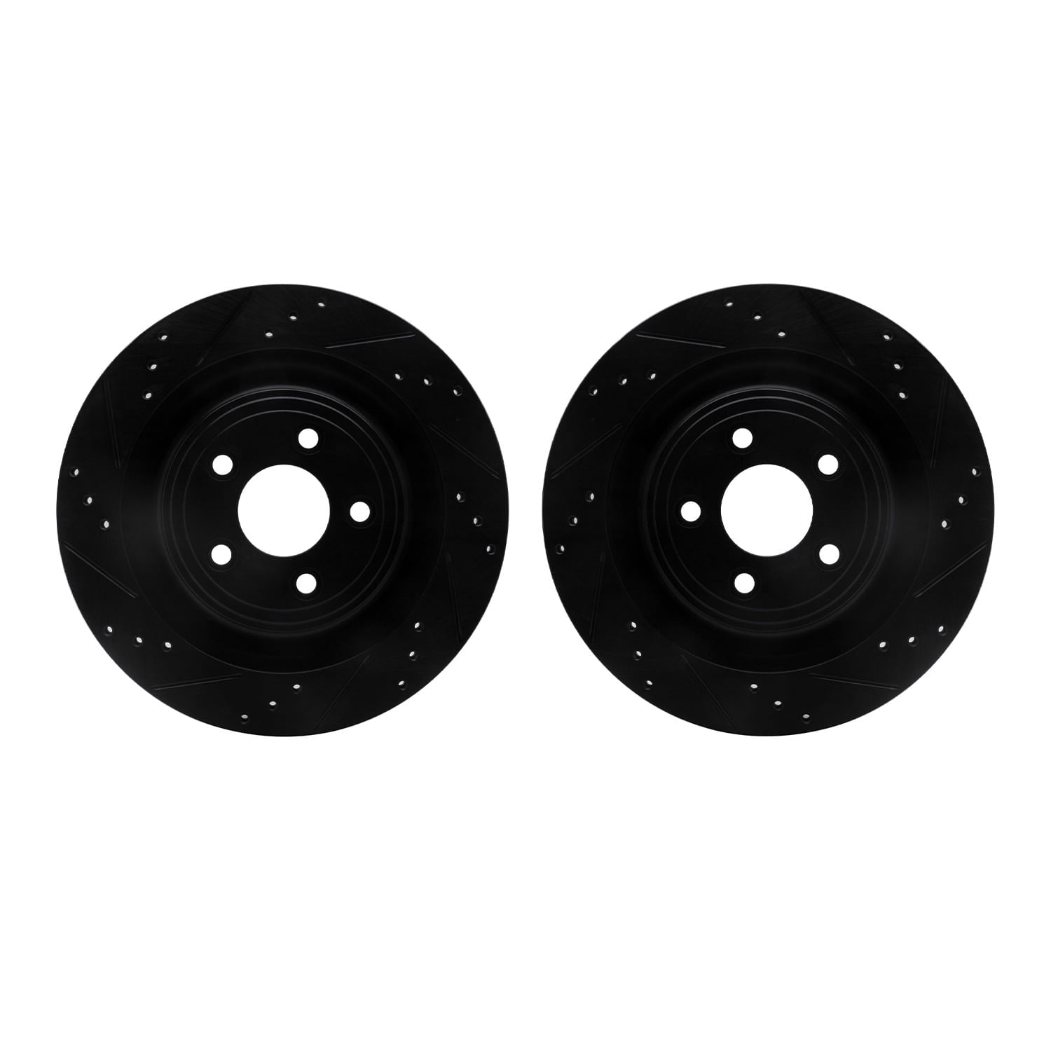 Dynamic Friction Company Rear Brake Rotors-Drilled and Slotted-Black 8002-20031