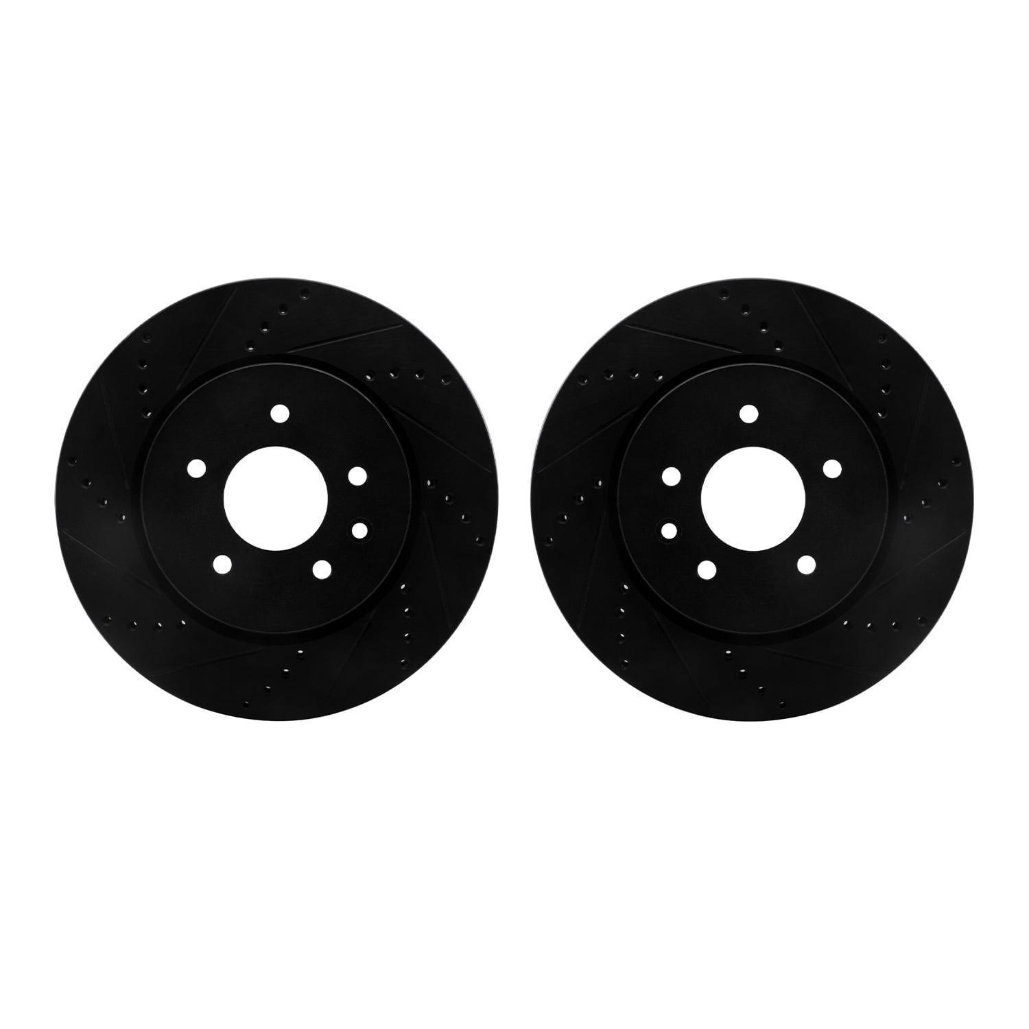 Dynamic Friction Company Rear Brake Rotors-Drilled and Slotted-Black 8002-20037
