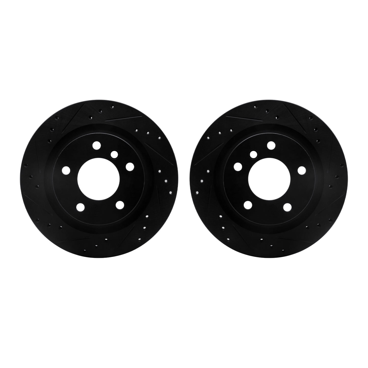 Dynamic Friction Company Rear Brake Rotors-Drilled and Slotted-Black 8002-31070