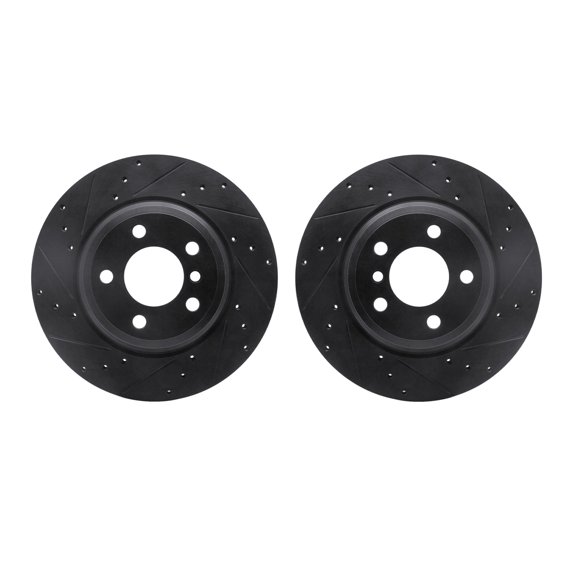 Dynamic Friction Company Rear Brake Rotors-Drilled and Slotted-Black 8002-31087
