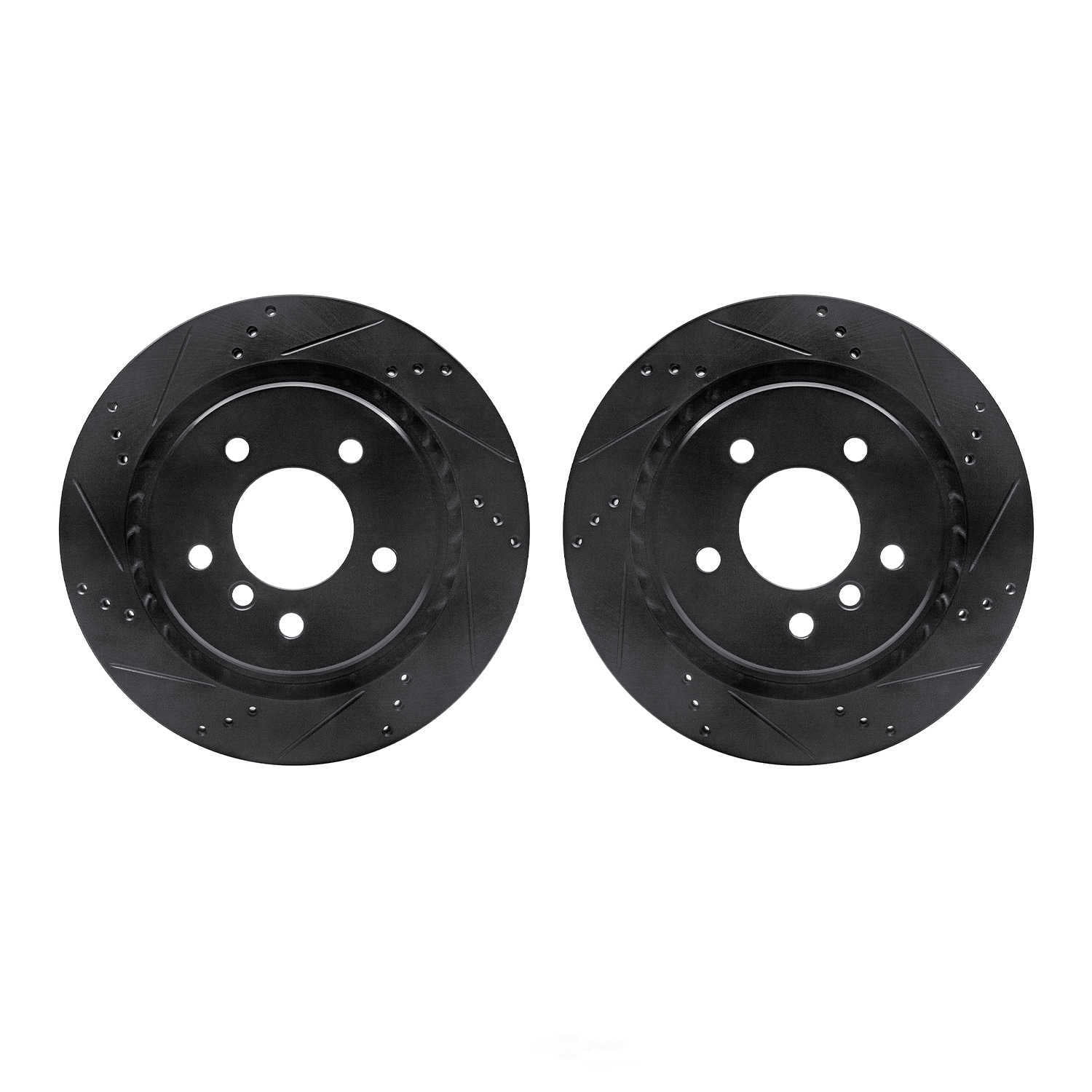 Dynamic Friction Company 8002-31112 DFC Brake Rotors - Drilled & Slotted - Black