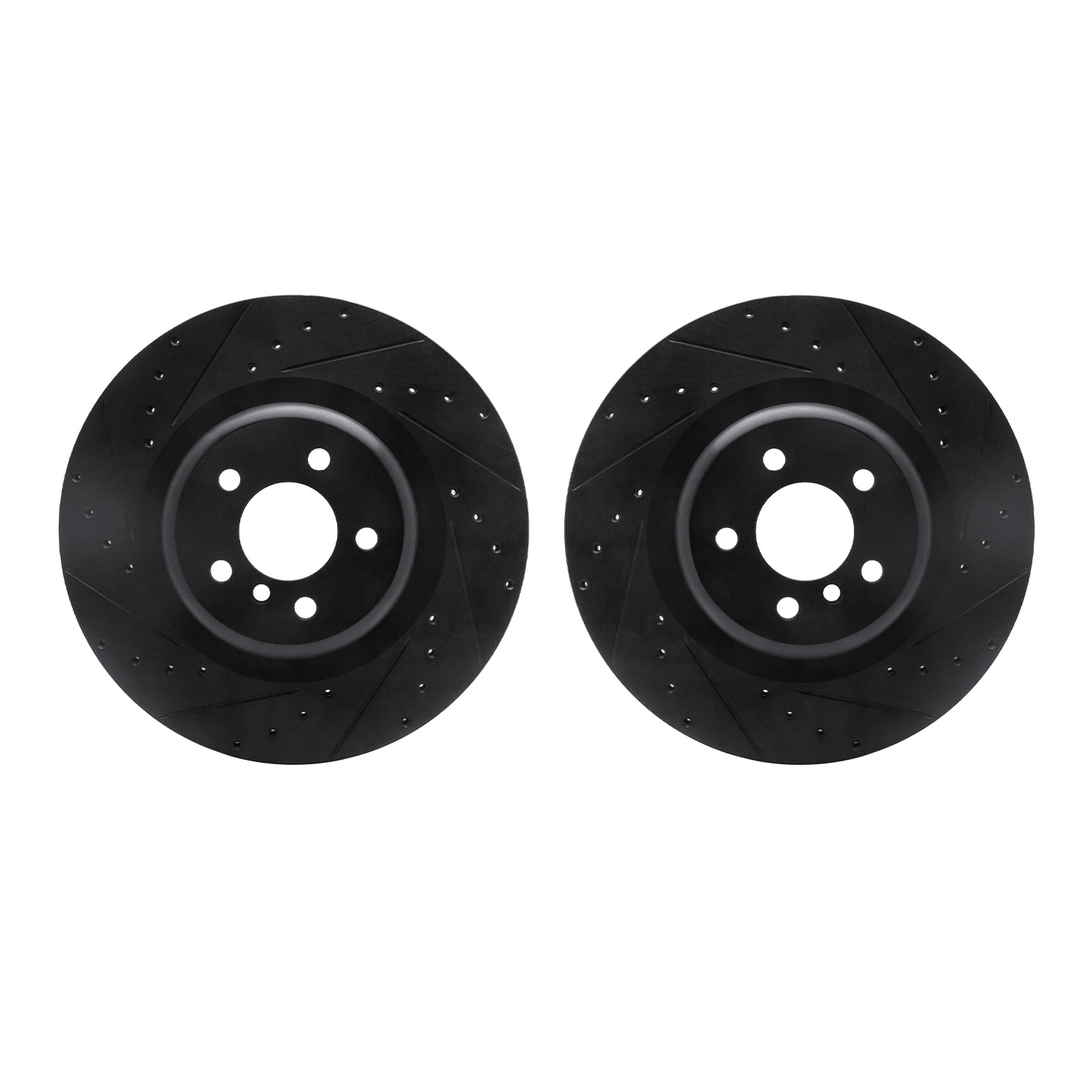 Dynamic Friction Company Rear Brake Rotors-Drilled and Slotted-Black 8002-31122