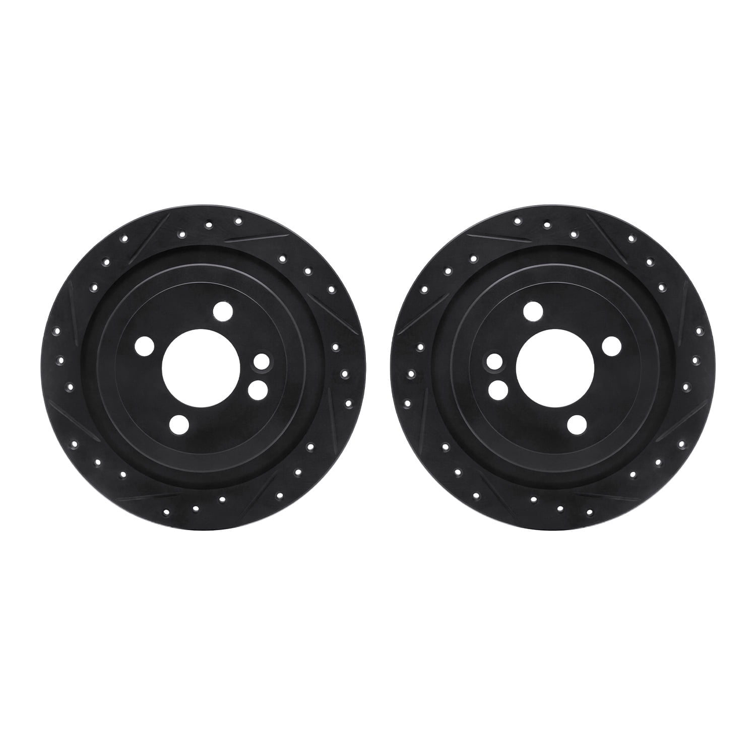 Dynamic Friction Company Rear Brake Rotors-Drilled and Slotted-Black 8002-32016