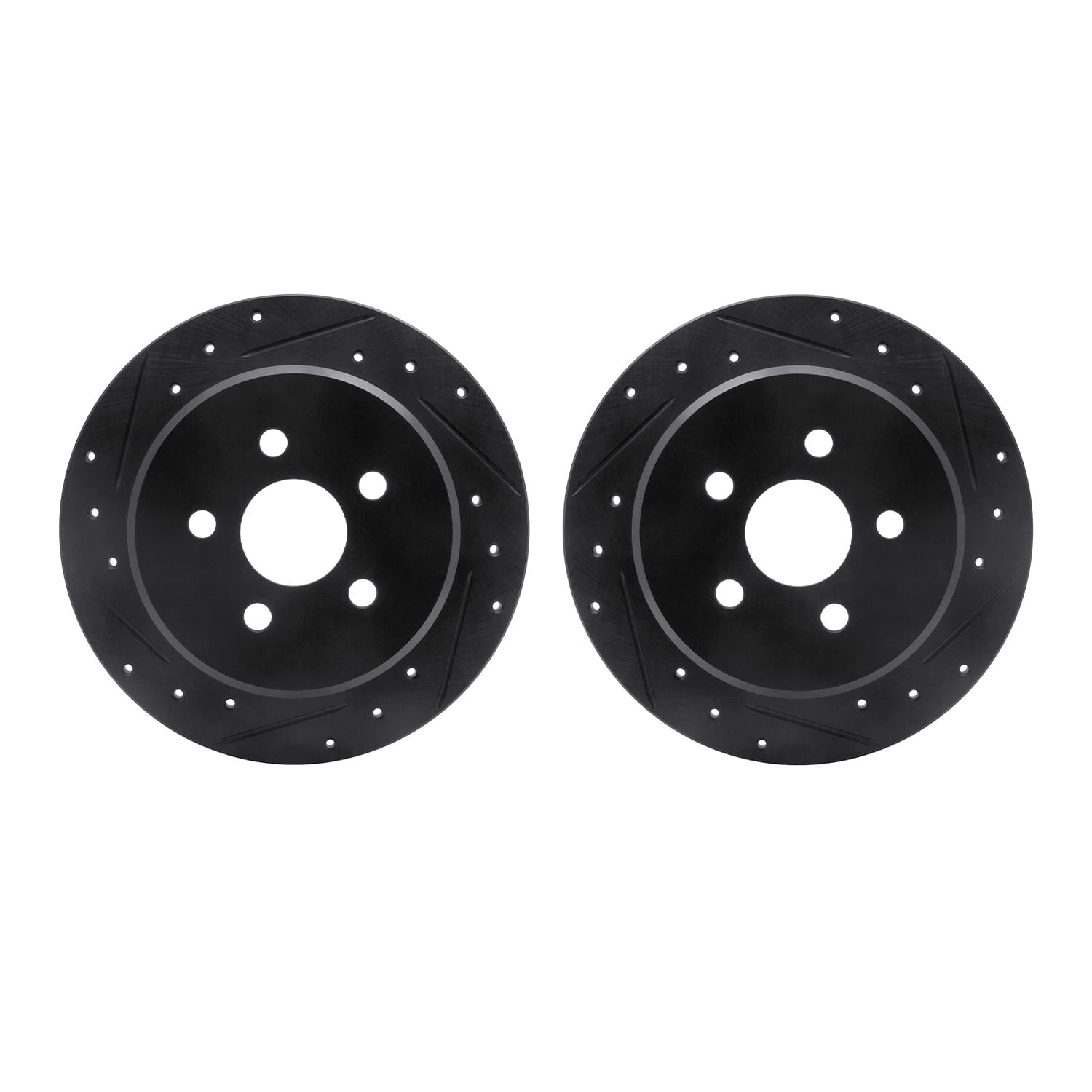 Dynamic Friction Company Rear Brake Rotors-Drilled and Slotted-Black 8002-39029