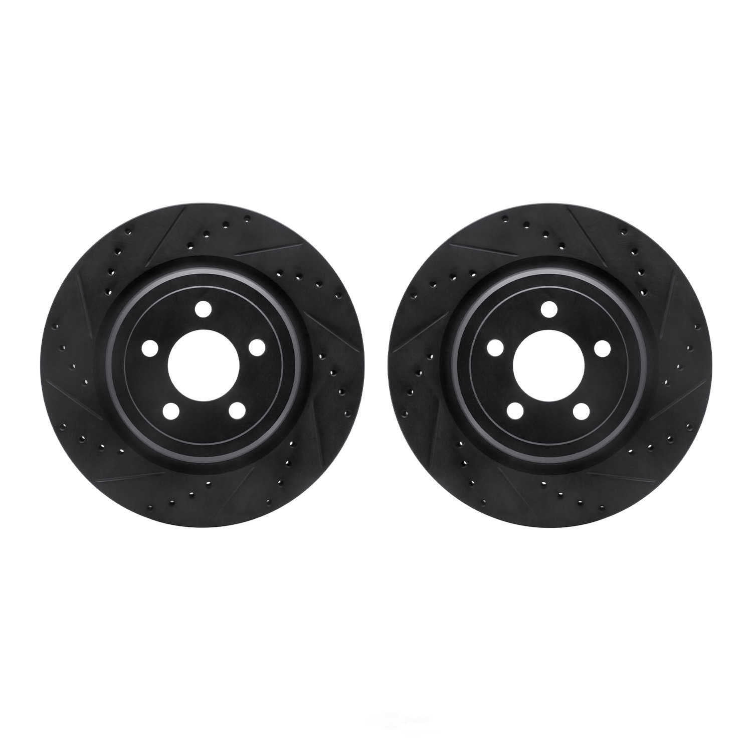 Dynamic Friction Company 8002-39030 DFC Brake Rotors - Drilled & Slotted - Black