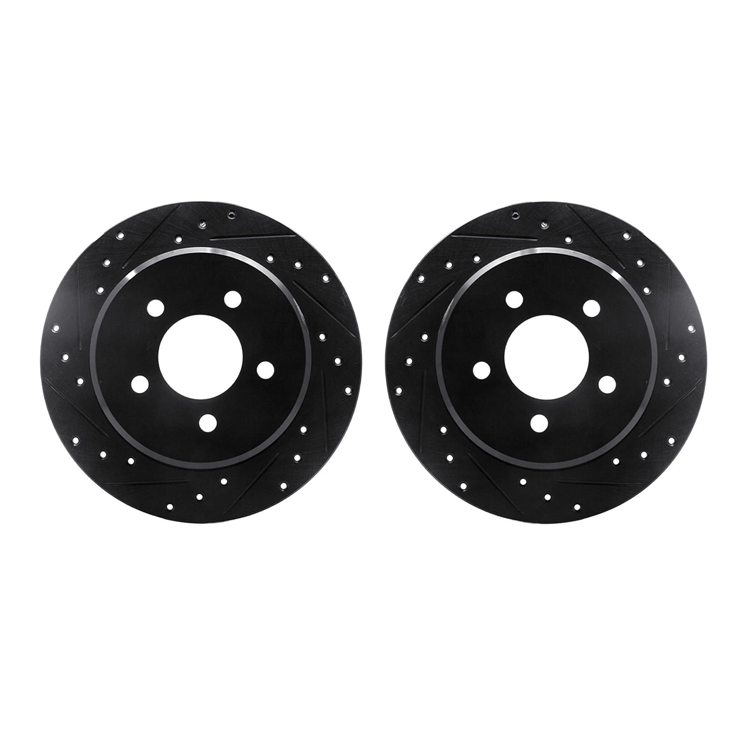 Dynamic Friction Company Rear Brake Rotors-Drilled and Slotted-Black 8002-40083