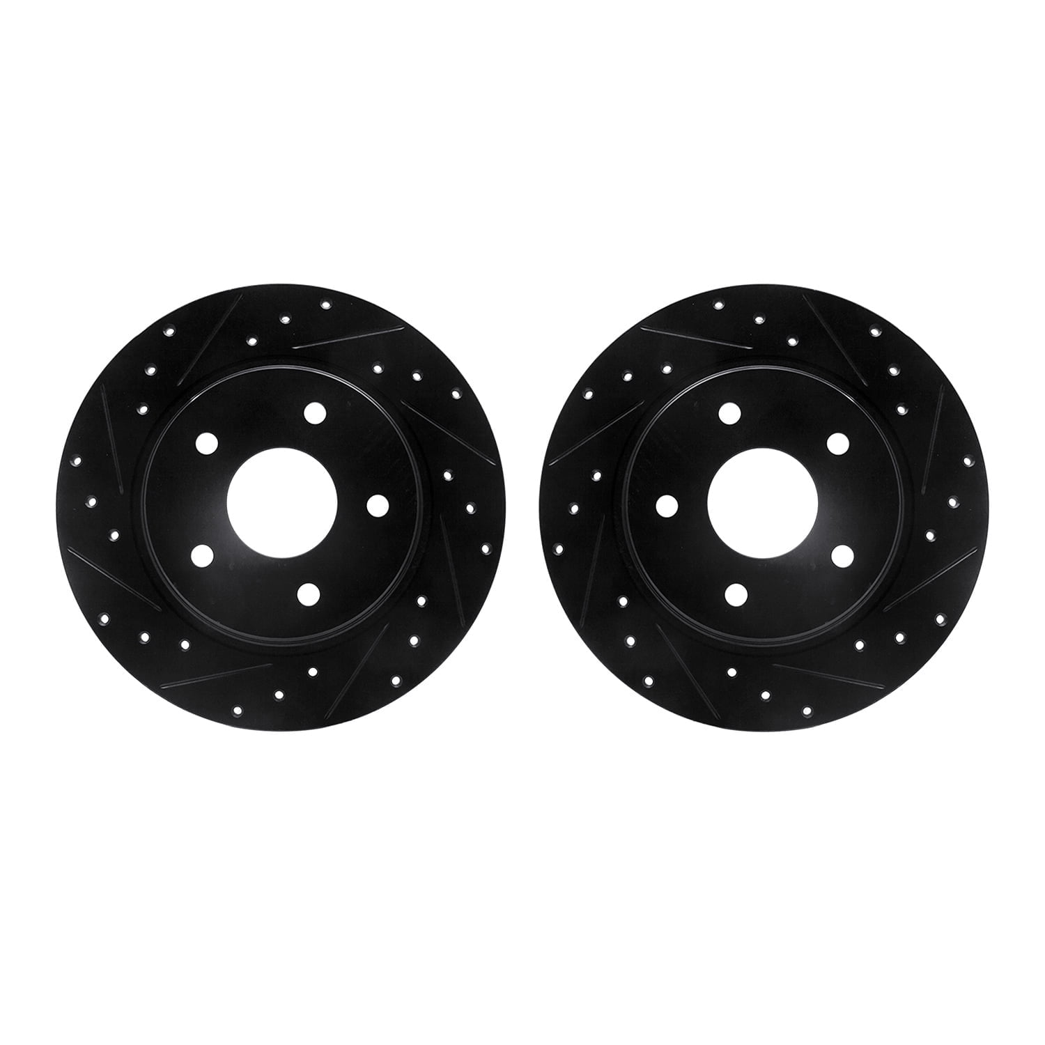 Dynamic Friction Company Rear Brake Rotors-Drilled and Slotted-Black 8002-40084