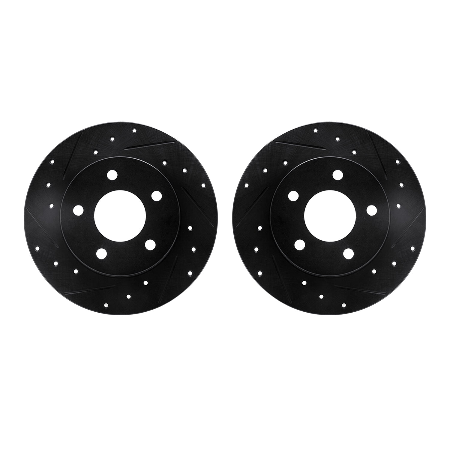 Dynamic Friction Company Rear Brake Rotors-Drilled and Slotted-Black 8002-40091