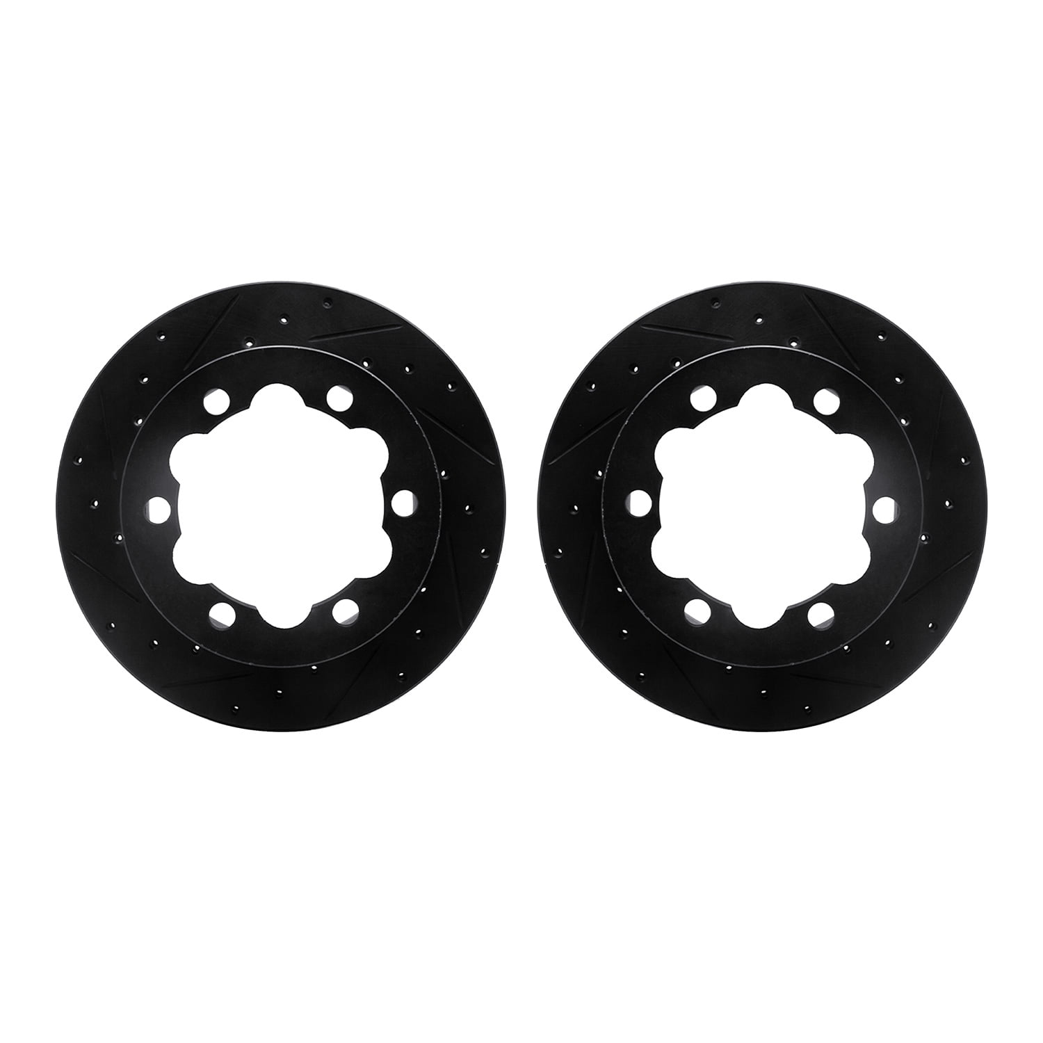 Dynamic Friction Company Rear Brake Rotors-Drilled and Slotted-Black 8002-40104