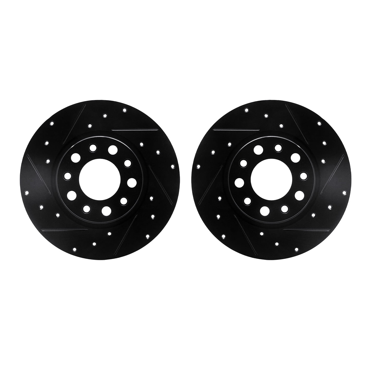 Dynamic Friction Company Rear Brake Rotors-Drilled and Slotted-Black 8002-42024