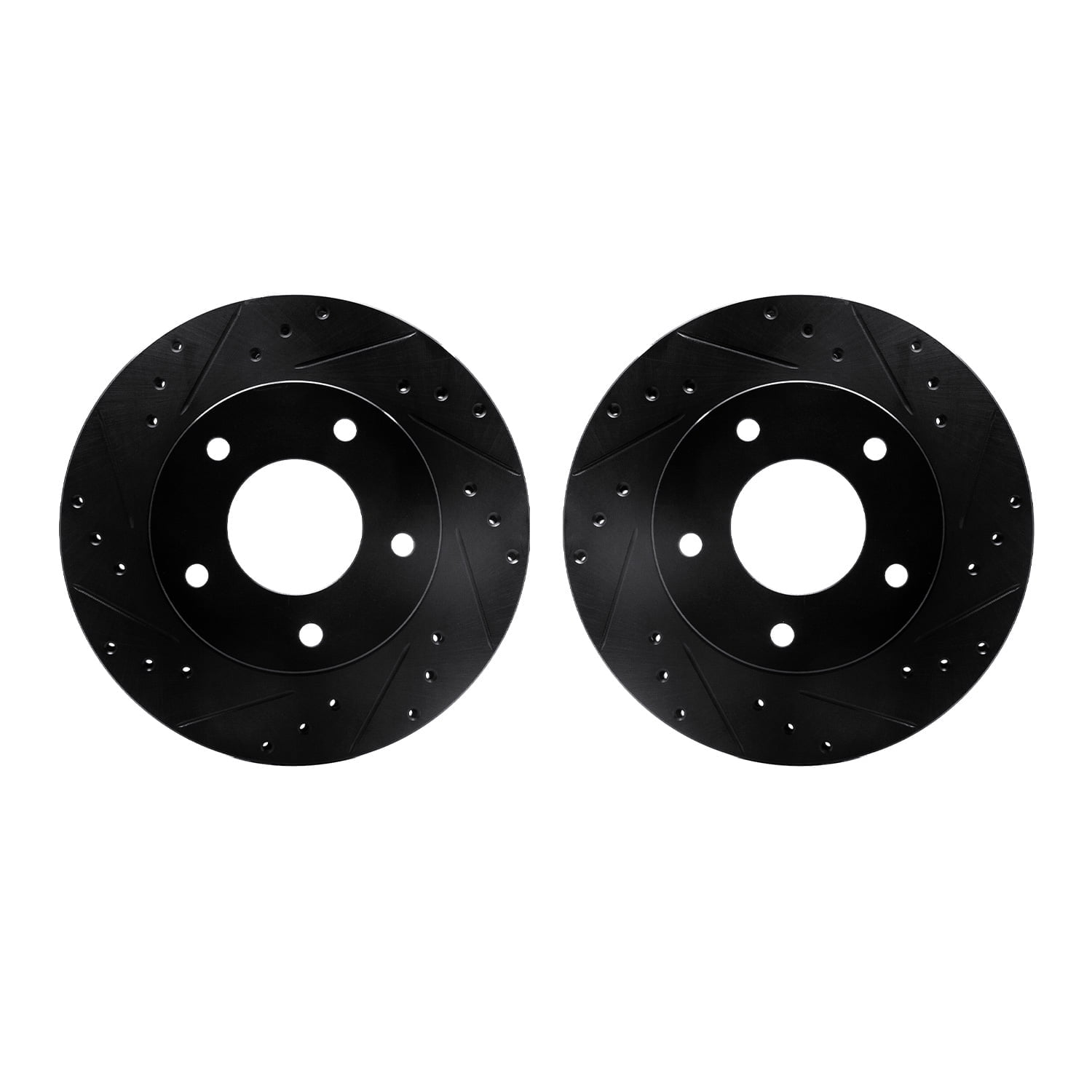 Dynamic Friction Company Rear Brake Rotors-Drilled and Slotted-Black 8002-45016