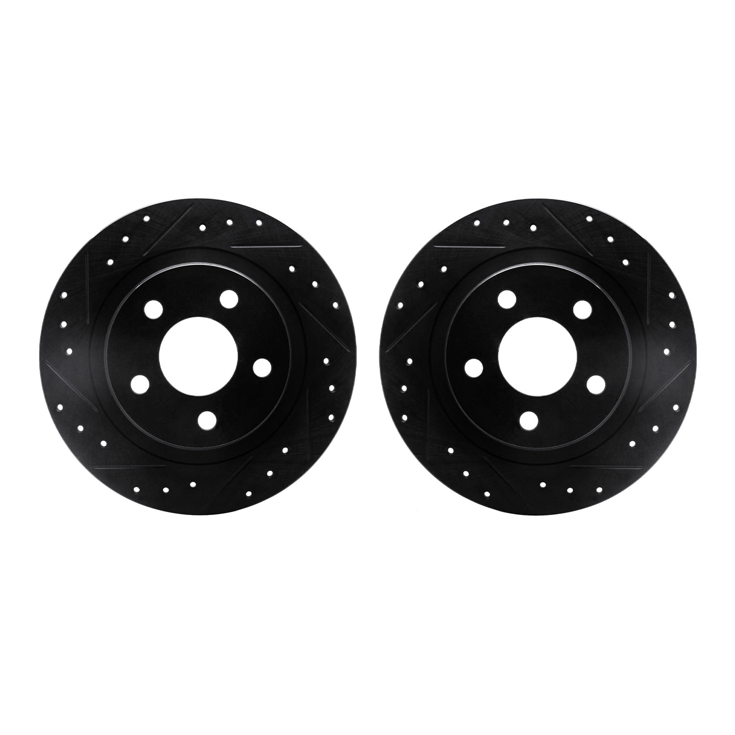 Dynamic Friction Company Rear Brake Rotors-Drilled and Slotted-Black 8002-45022