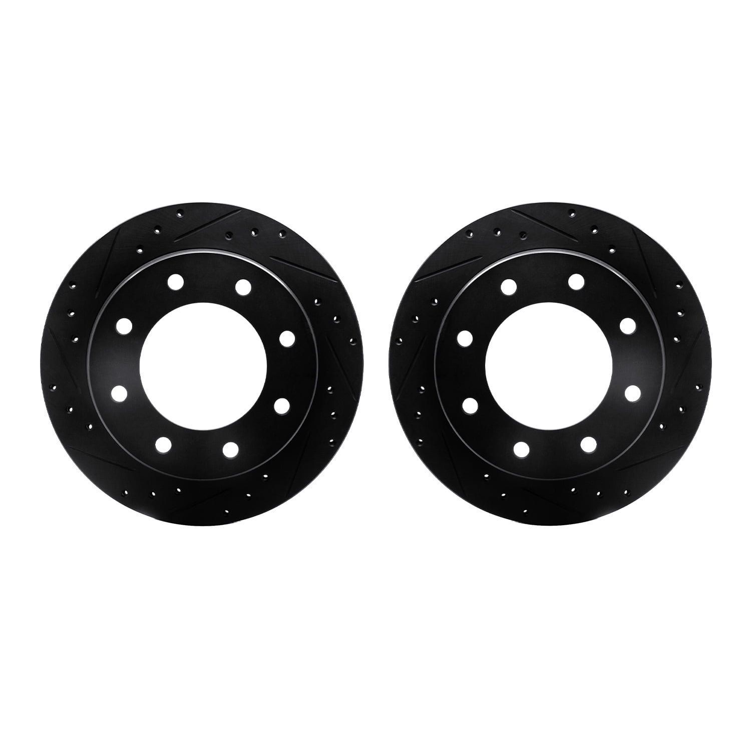 Dynamic Friction Company Rear Brake Rotors-Drilled and Slotted-Black 8002-46040