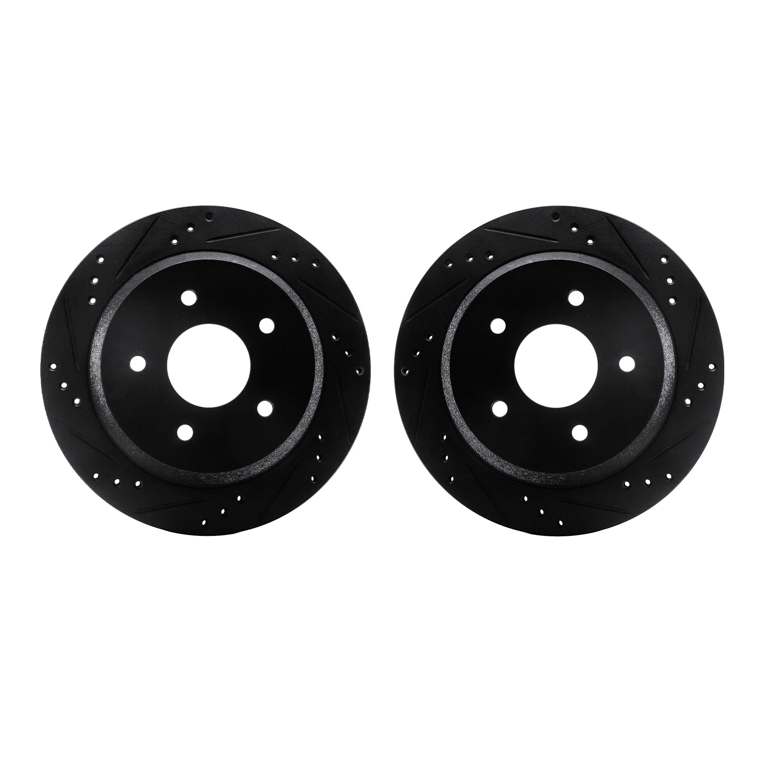 Dynamic Friction Company Rear Brake Rotors-Drilled and Slotted-Black 8002-48061