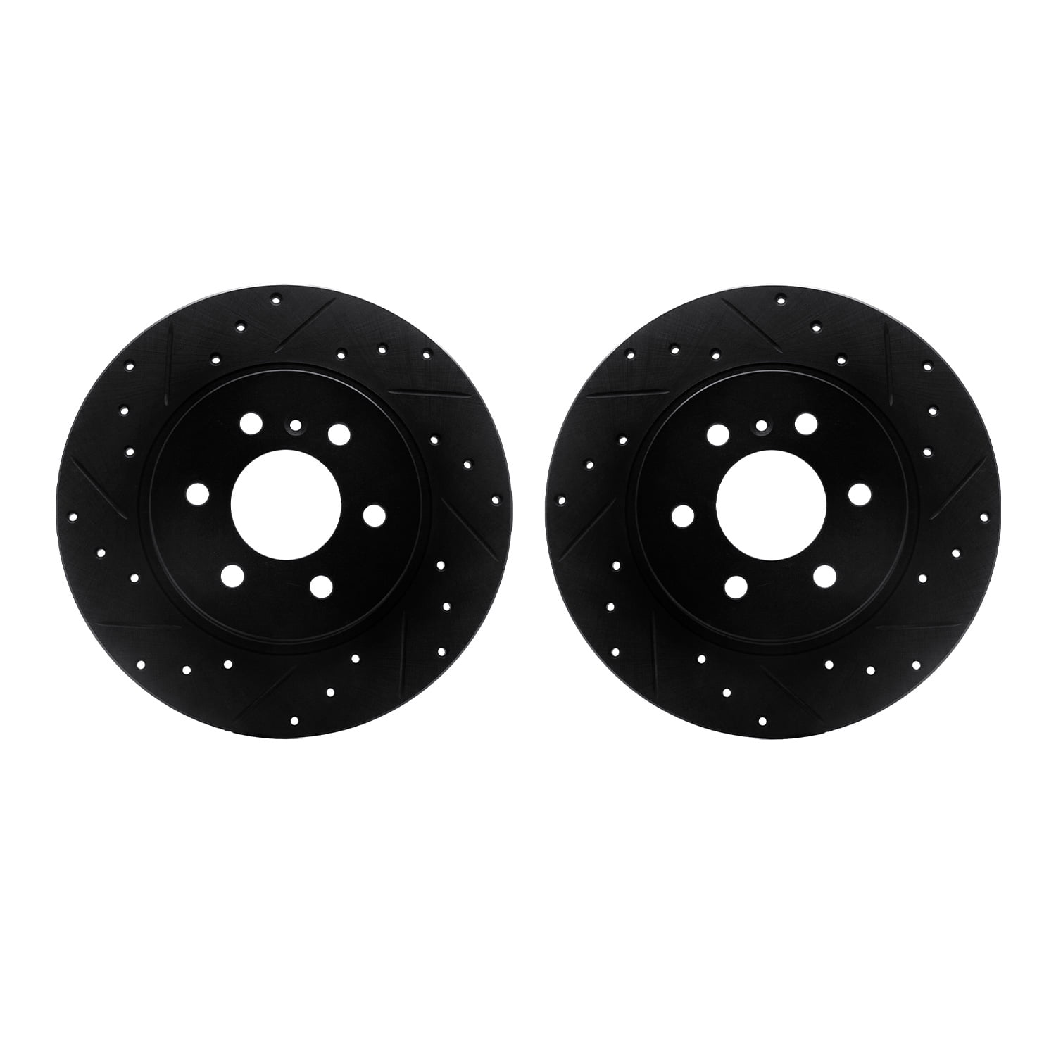 Dynamic Friction Company Rear Brake Rotors-Drilled and Slotted-Black 8002-52018