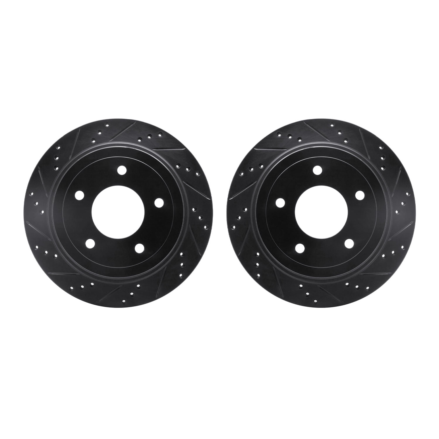 Dynamic Friction Company Rear Brake Rotors-Drilled and Slotted-Black 8002-54187