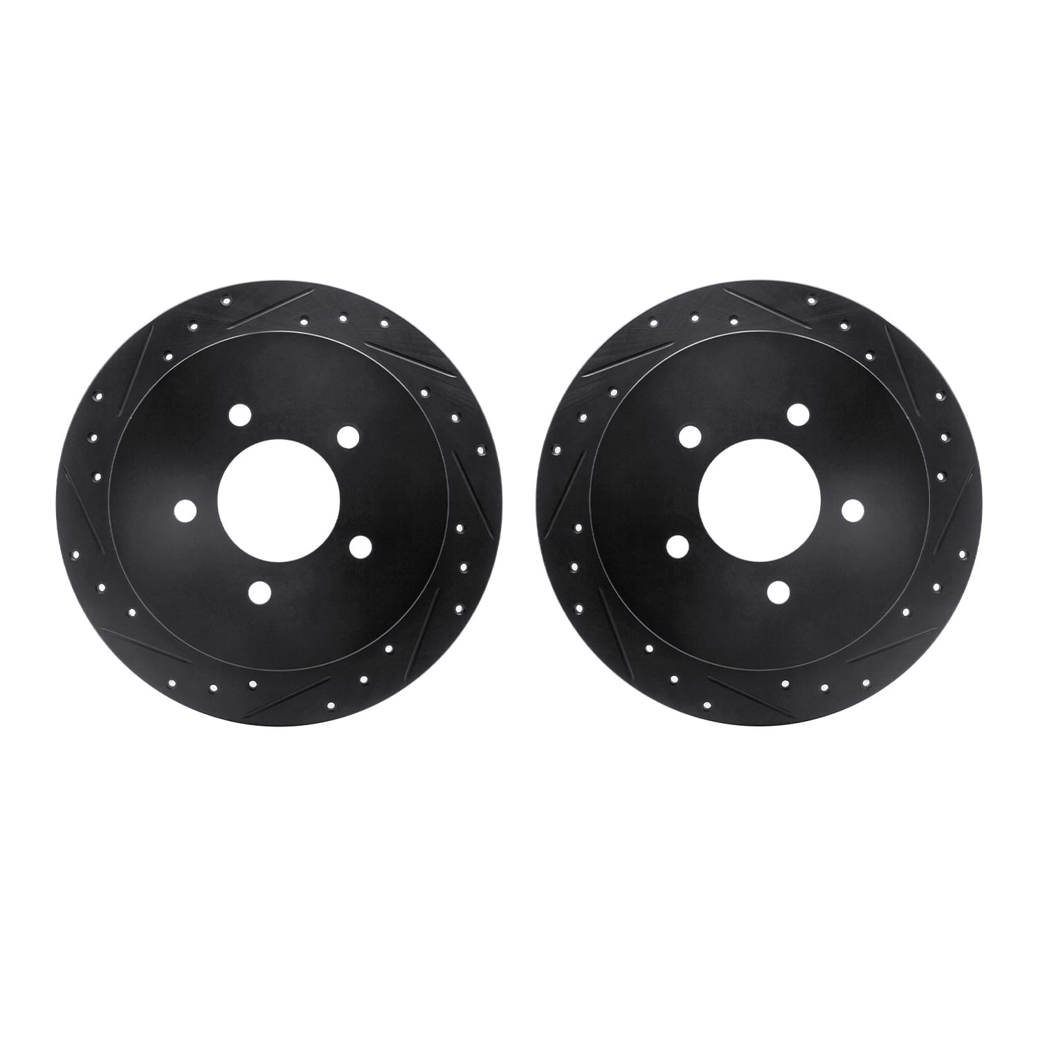 Dynamic Friction Company Rear Brake Rotors-Drilled and Slotted-Black 8002-54204