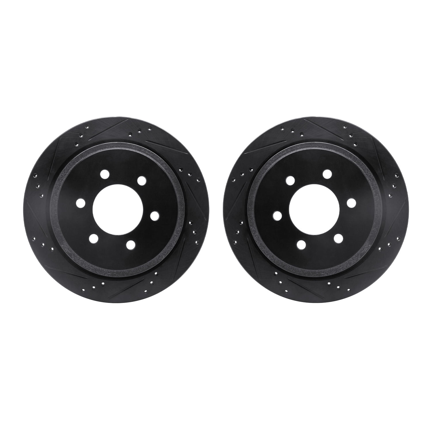 Dynamic Friction Company Rear Brake Rotors-Drilled and Slotted-Black 8002-54205