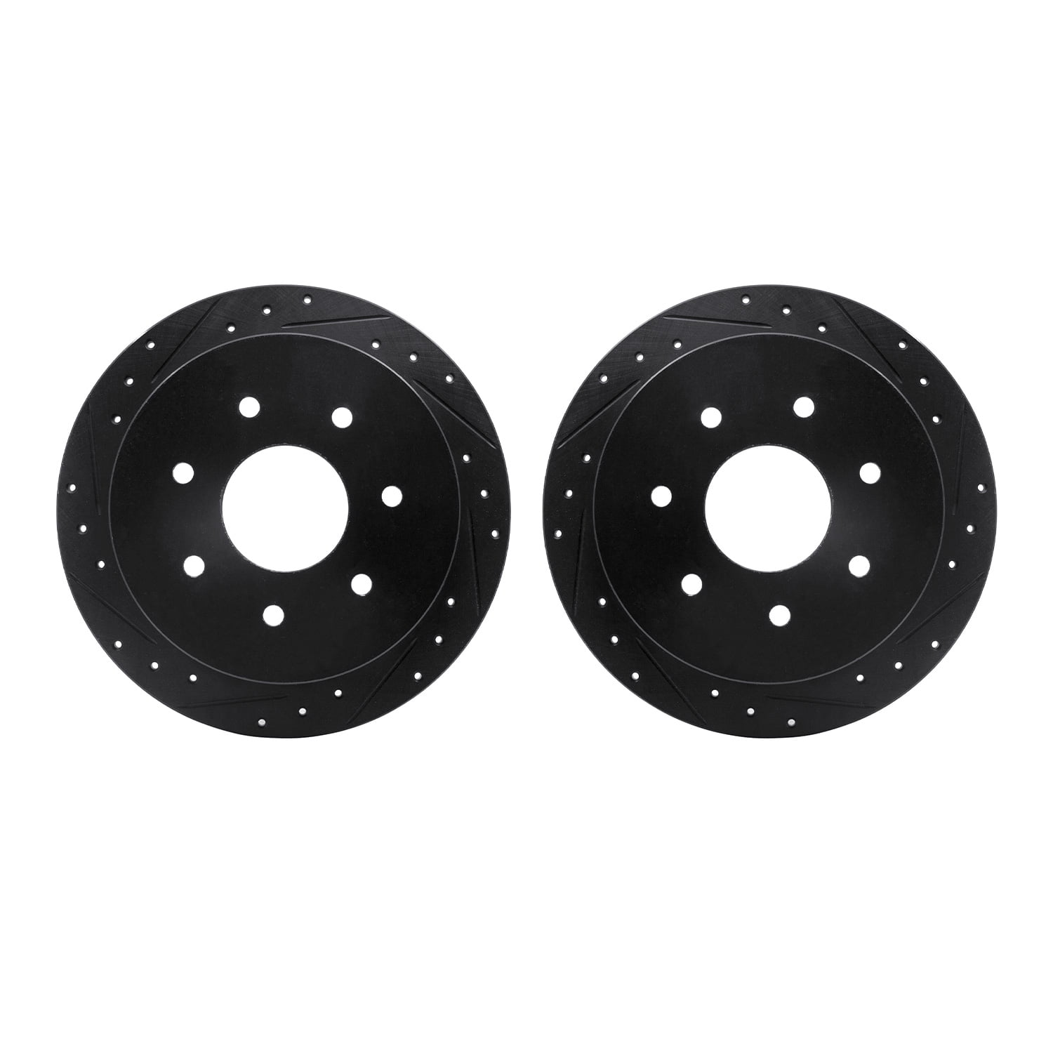 Dynamic Friction Company Rear Brake Rotors-Drilled and Slotted-Black 8002-54214