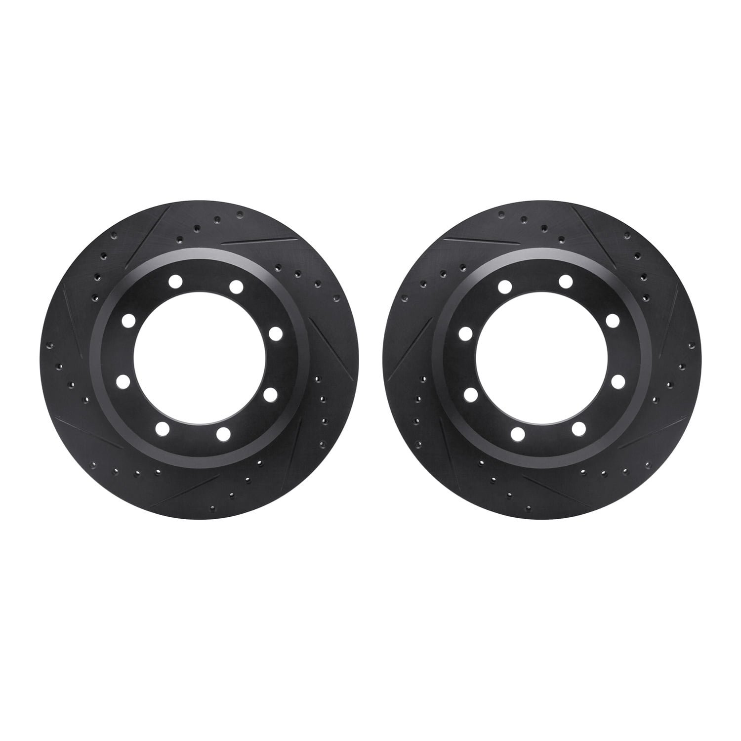 Dynamic Friction Company Rear Brake Rotors-Drilled and Slotted-Black 8002-54223