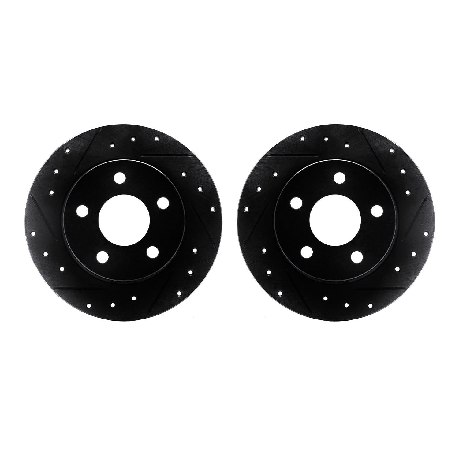 Dynamic Friction Company Rear Brake Rotors-Drilled and Slotted-Black 8002-54247