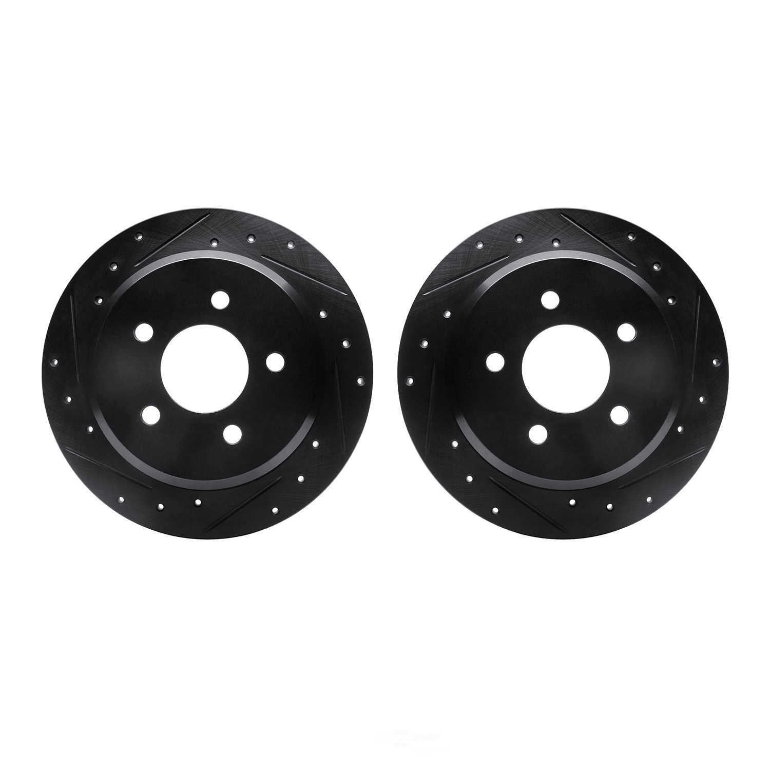 Dynamic Friction Company 8002-56015 DFC Brake Rotors - Drilled & Slotted - Black