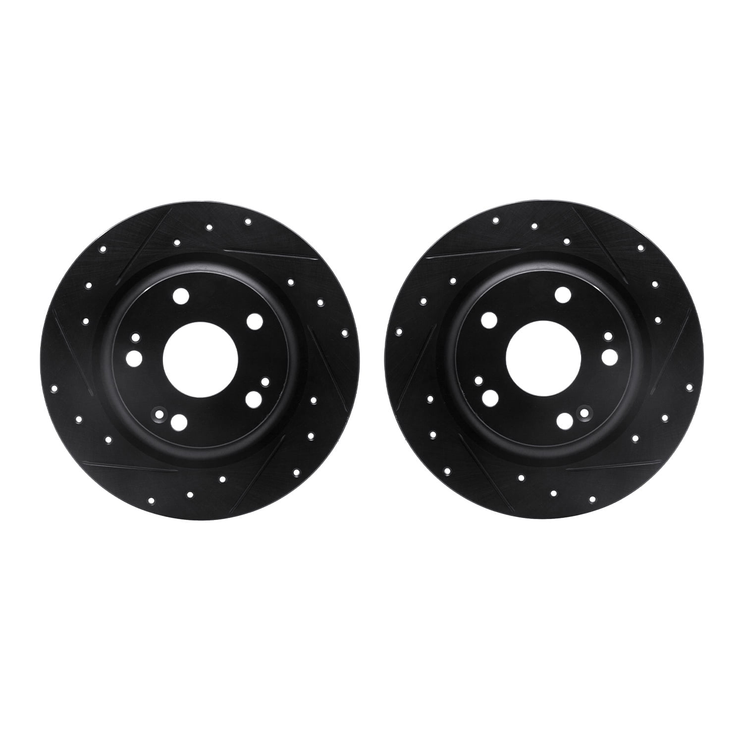 Dynamic Friction Company Rear Brake Rotors-Drilled and Slotted-Black 8002-59059