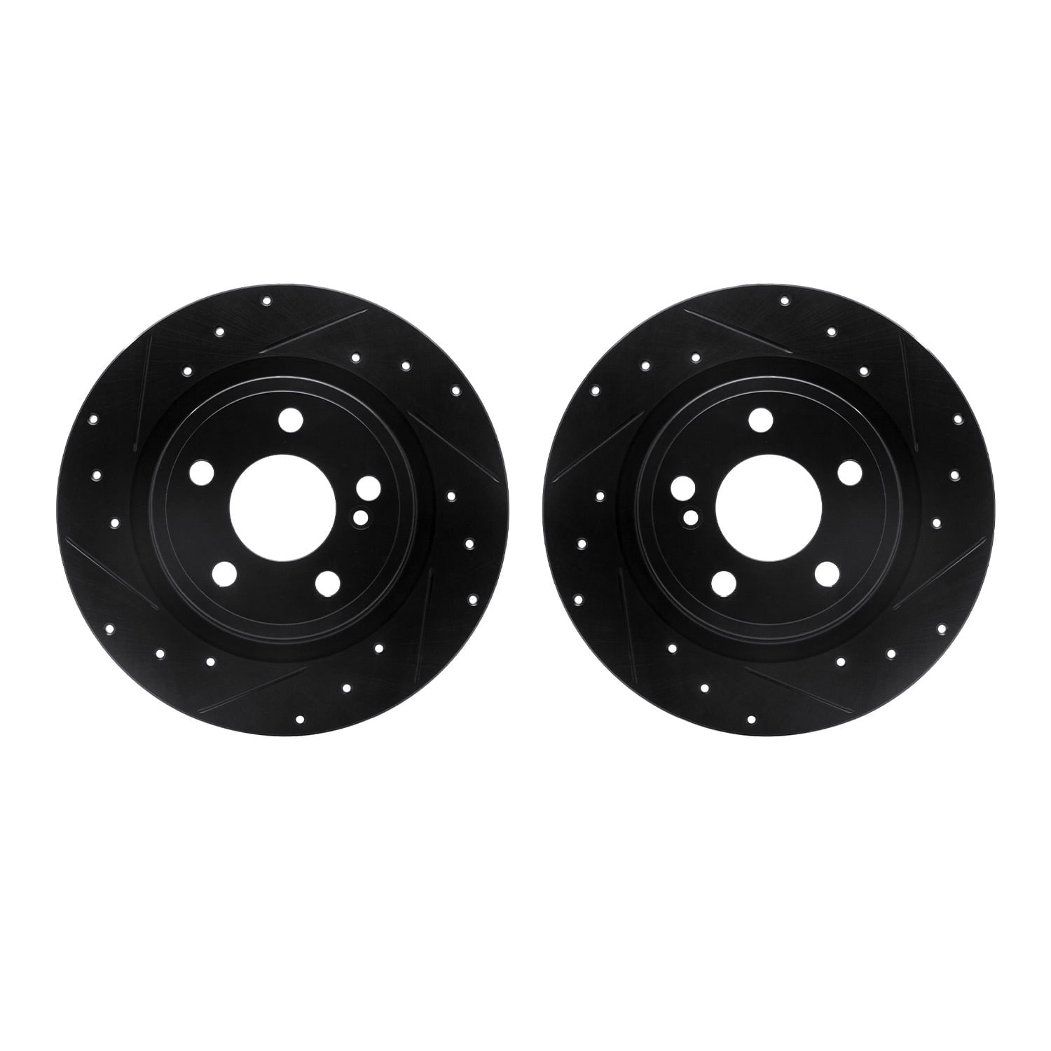 Dynamic Friction Company Rear Brake Rotors-Drilled and Slotted-Black 8002-63085