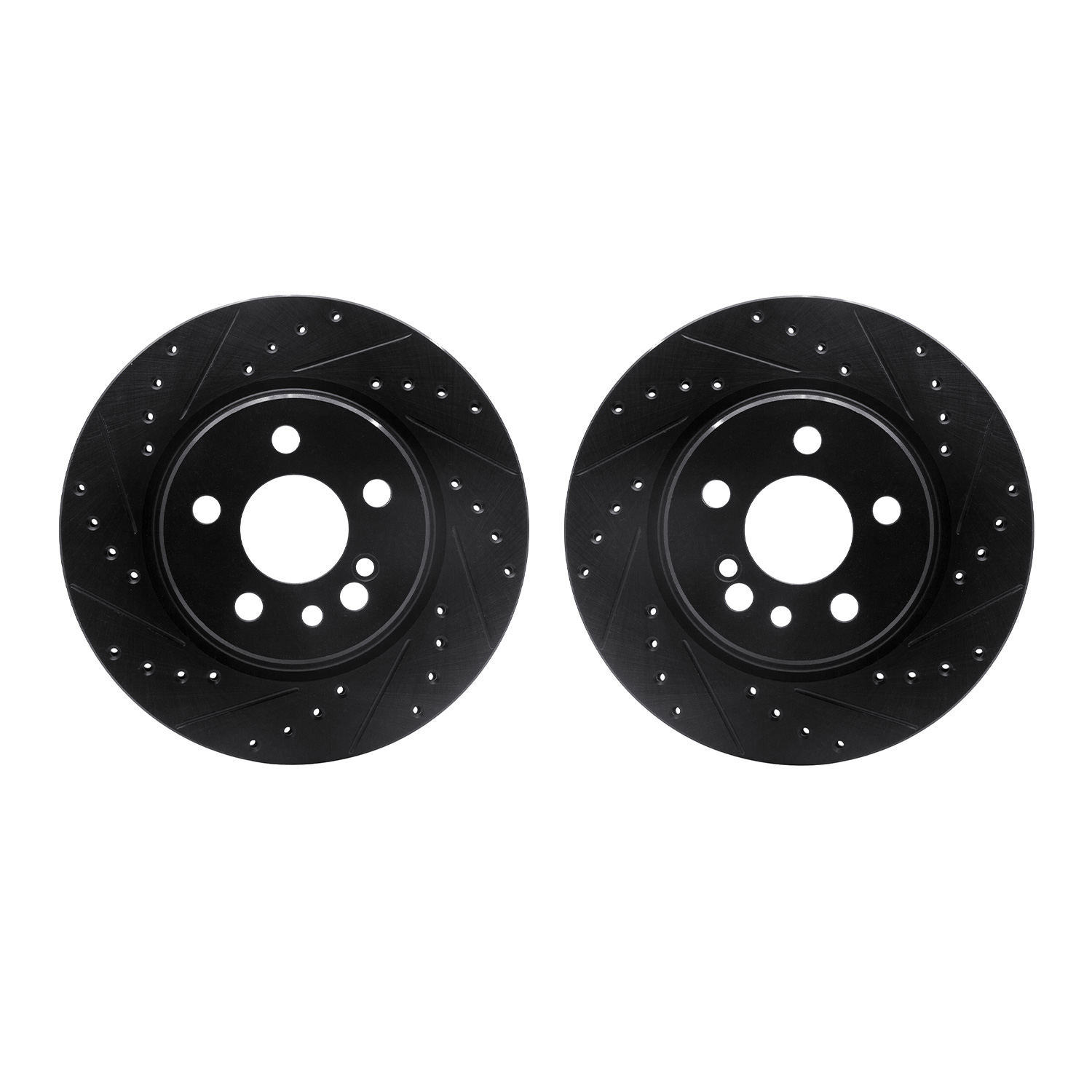 Dynamic Friction Company Rear Brake Rotors-Drilled and Slotted-Black 8002-63092