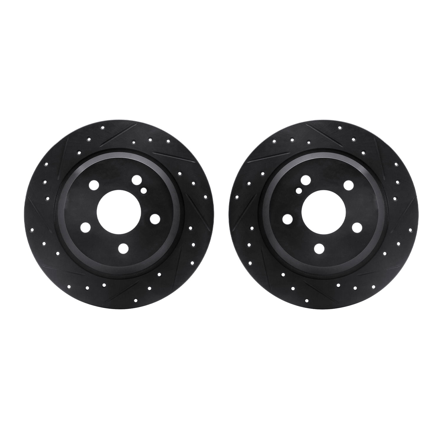 Dynamic Friction Company Rear Brake Rotors-Drilled and Slotted-Black 8002-63107