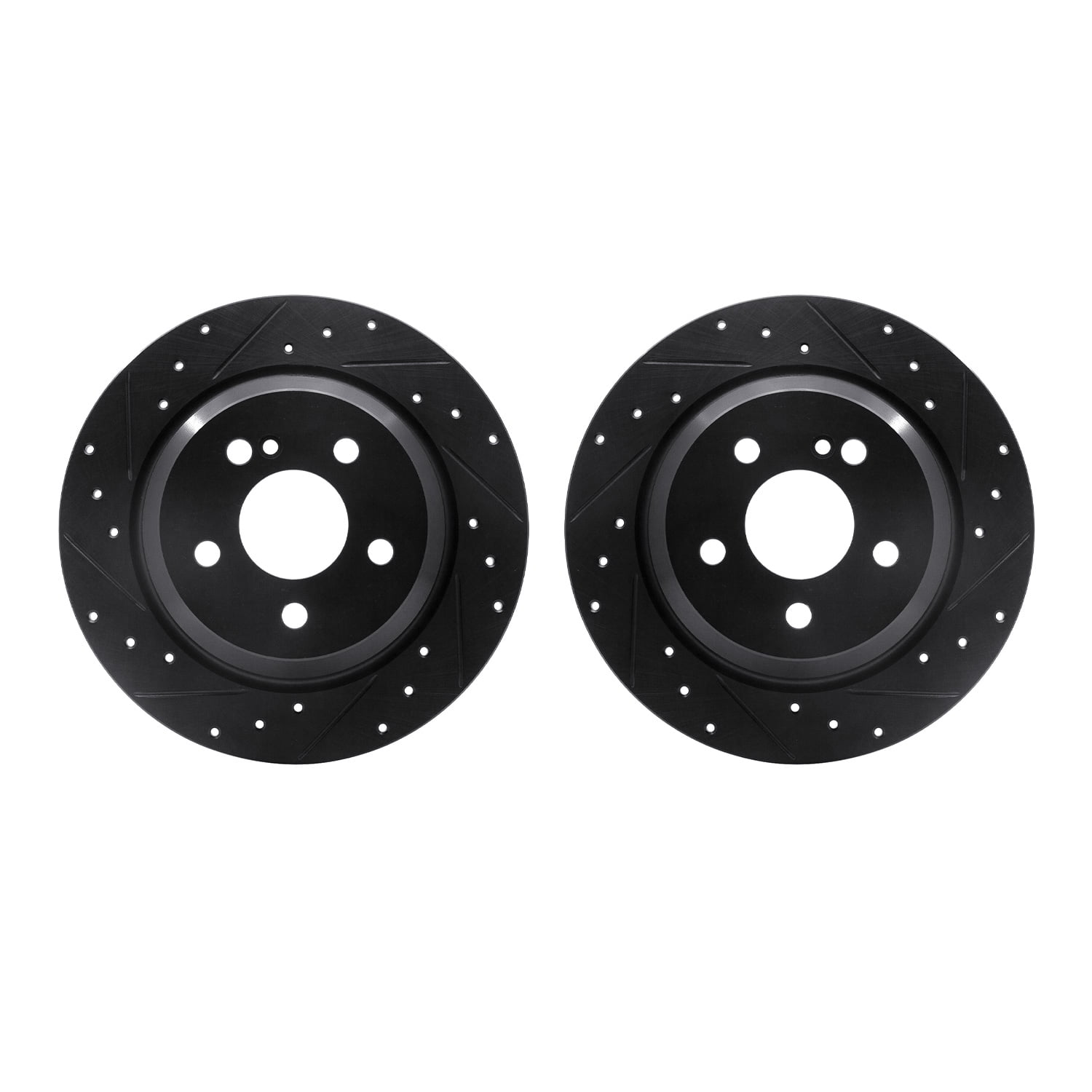 Dynamic Friction Company Rear Brake Rotors-Drilled and Slotted-Black 8002-63110