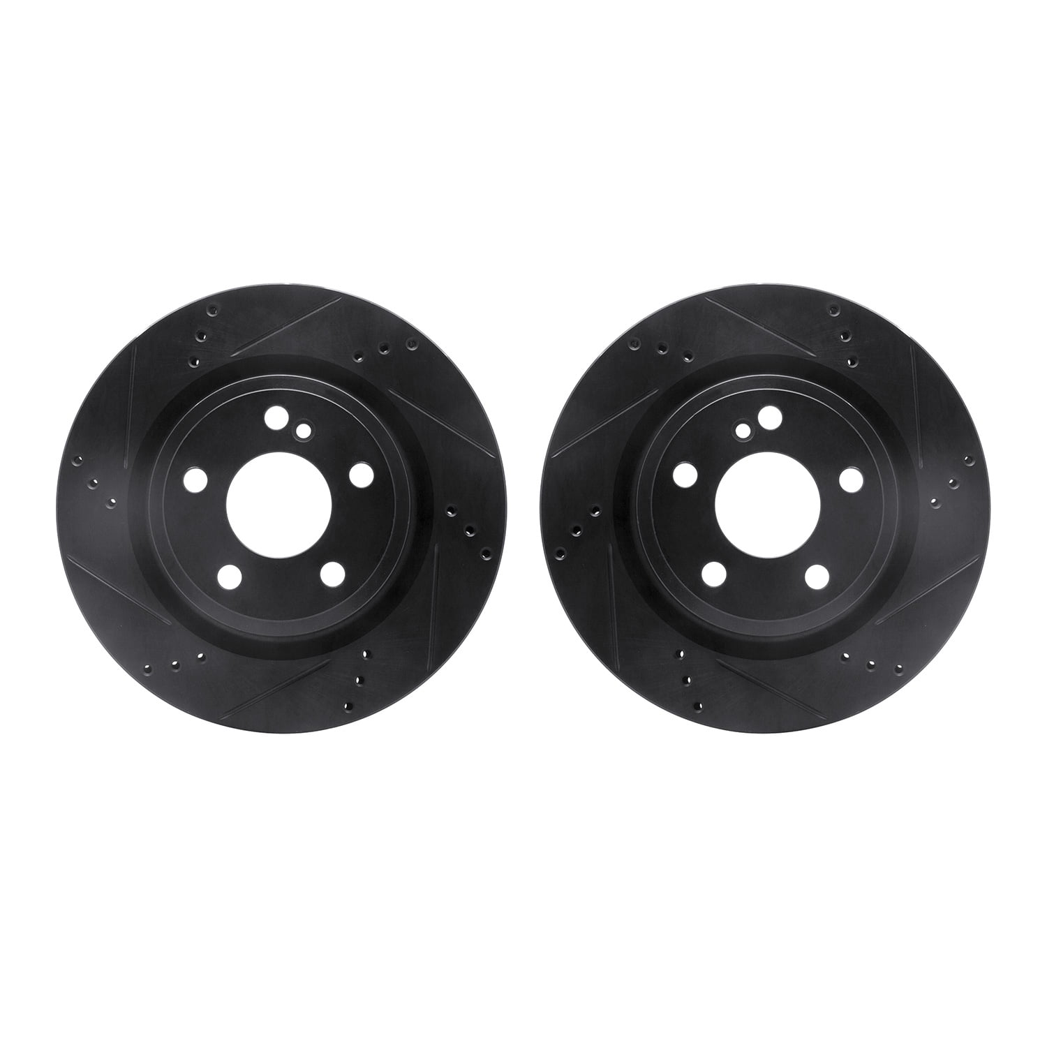 Dynamic Friction Company Rear Brake Rotors-Drilled and Slotted-Black 8002-63113