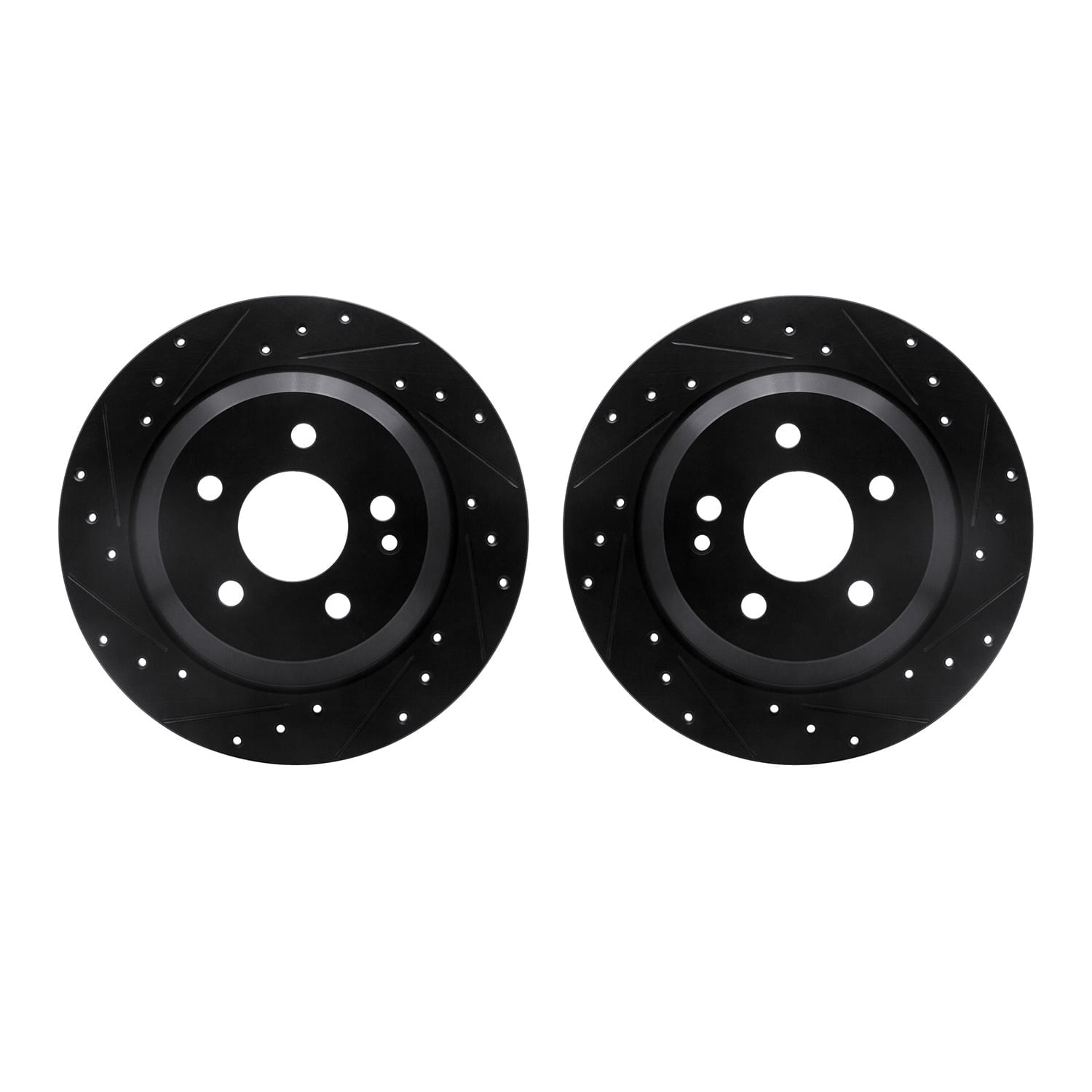 Dynamic Friction Company Rear Brake Rotors-Drilled and Slotted-Black 8002-63131