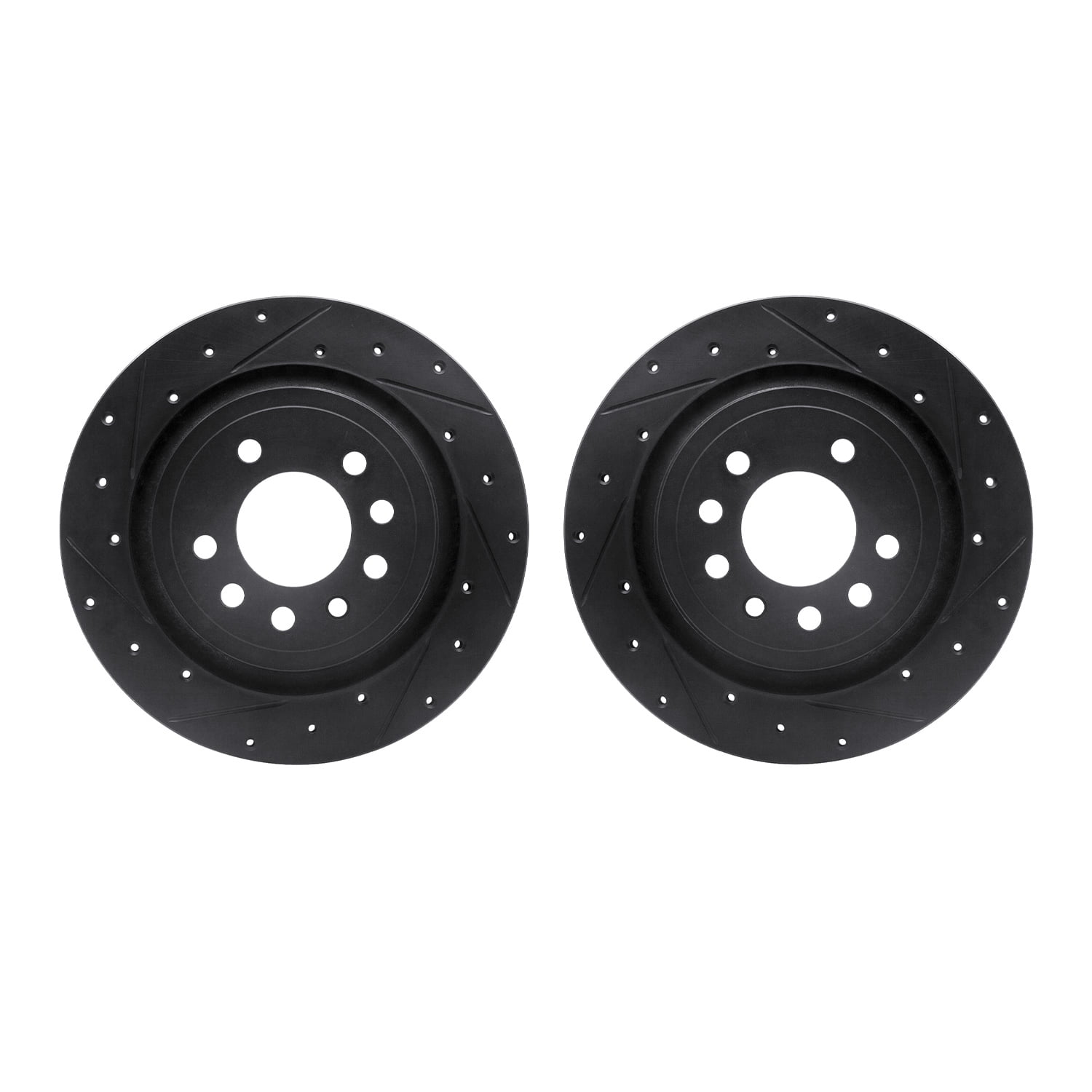 Dynamic Friction Company Rear Brake Rotors-Drilled and Slotted-Black 8002-65019