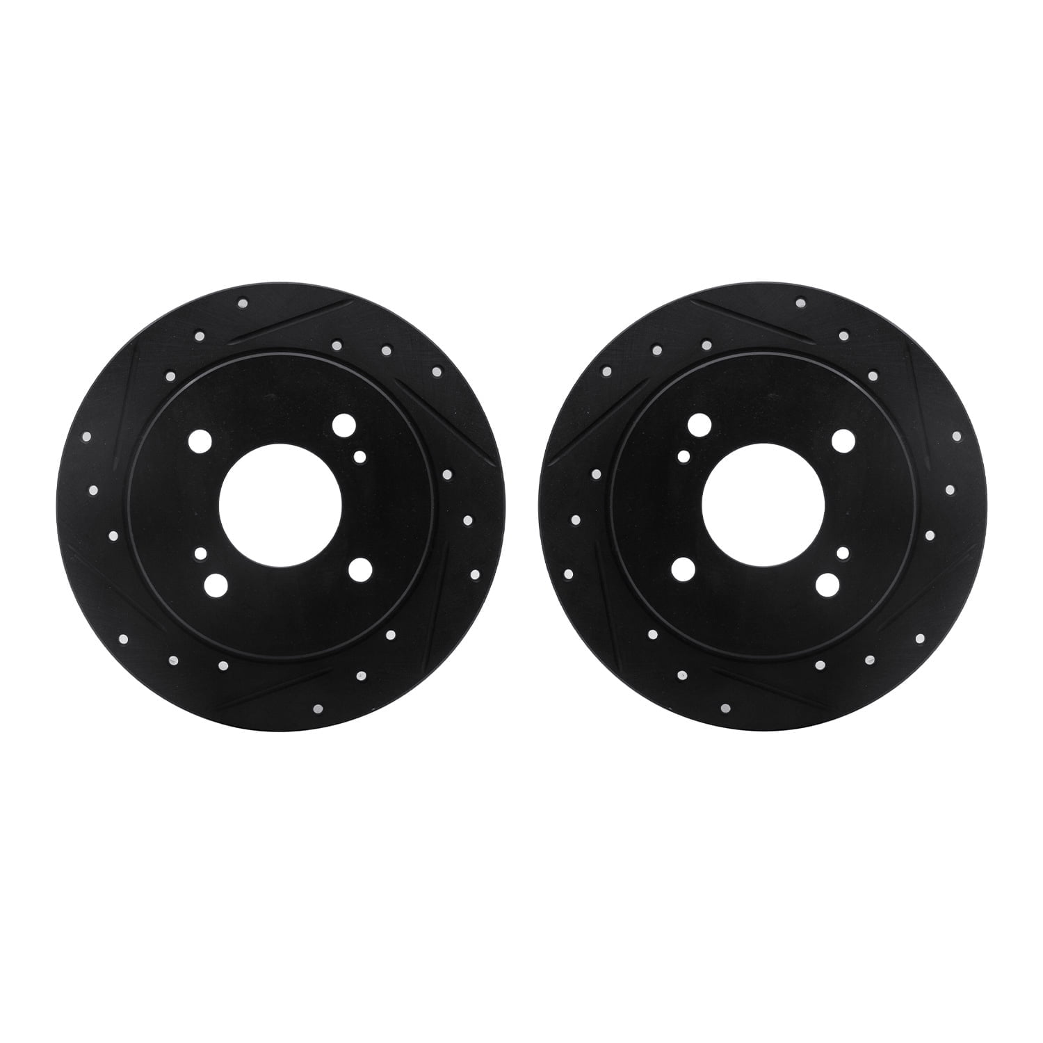Dynamic Friction Company Rear Brake Rotors-Drilled and Slotted-Black 8002-67085