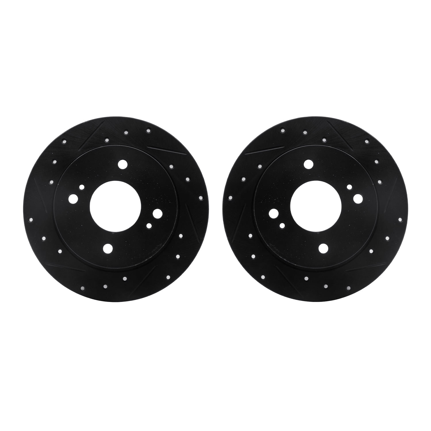 Dynamic Friction Company Rear Brake Rotors-Drilled and Slotted-Black 8002-67088