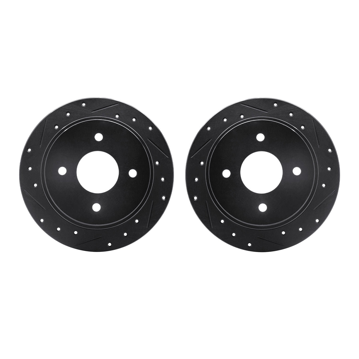 Dynamic Friction Company Rear Brake Rotors-Drilled and Slotted-Black 8002-68015