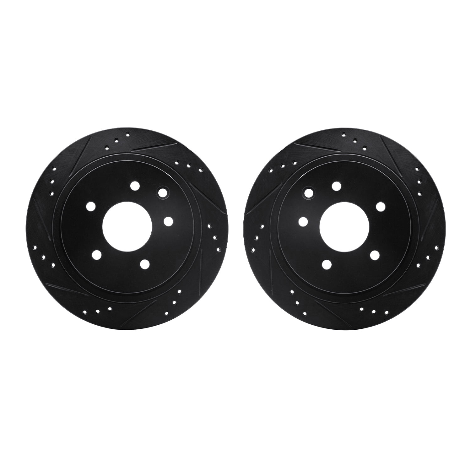 Dynamic Friction Company Rear Brake Rotors-Drilled and Slotted-Black 8002-68016