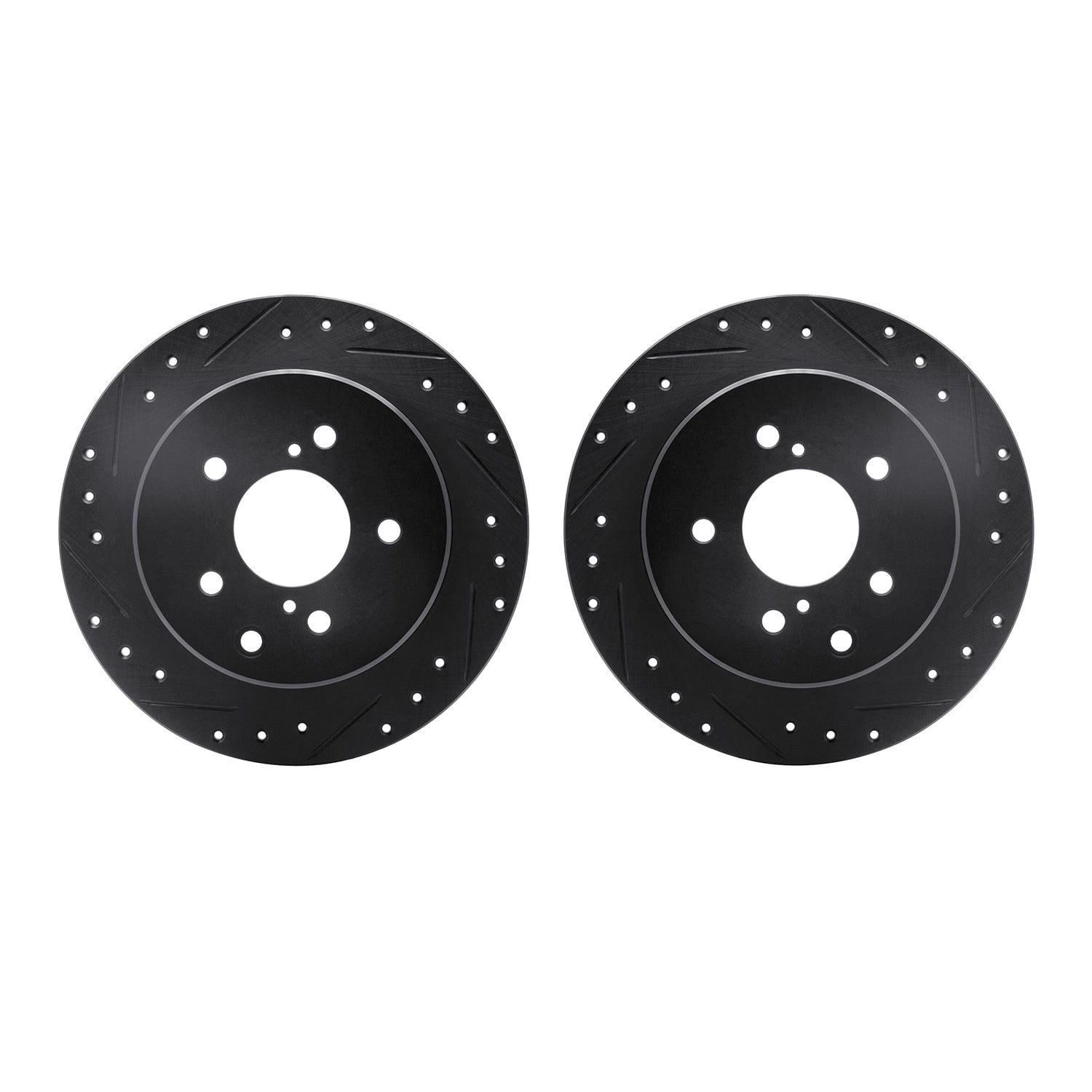 Dynamic Friction Company Rear Brake Rotors-Drilled and Slotted-Black 8002-68017