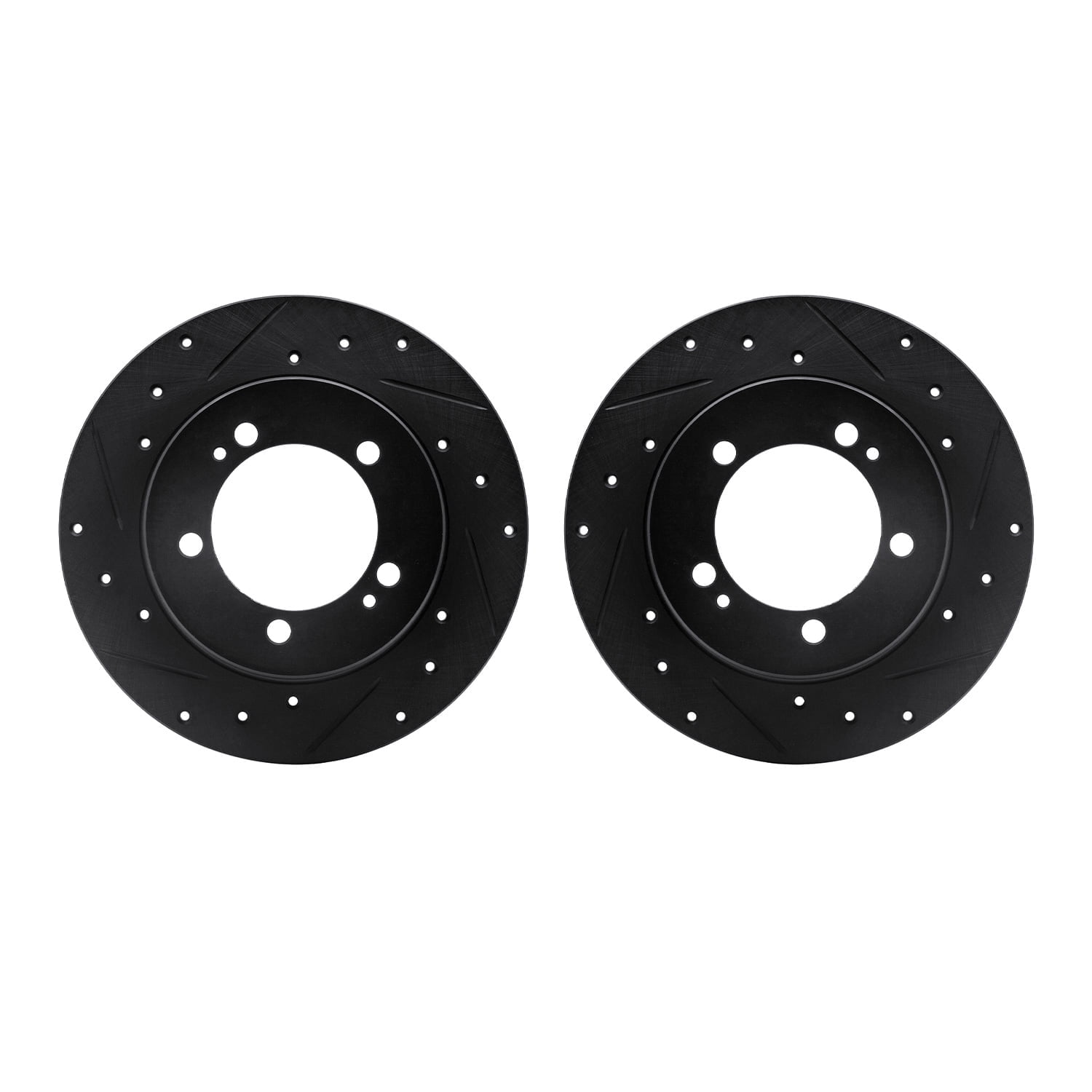 Dynamic Friction Company Rear Brake Rotors-Drilled and Slotted-Black 8002-72051