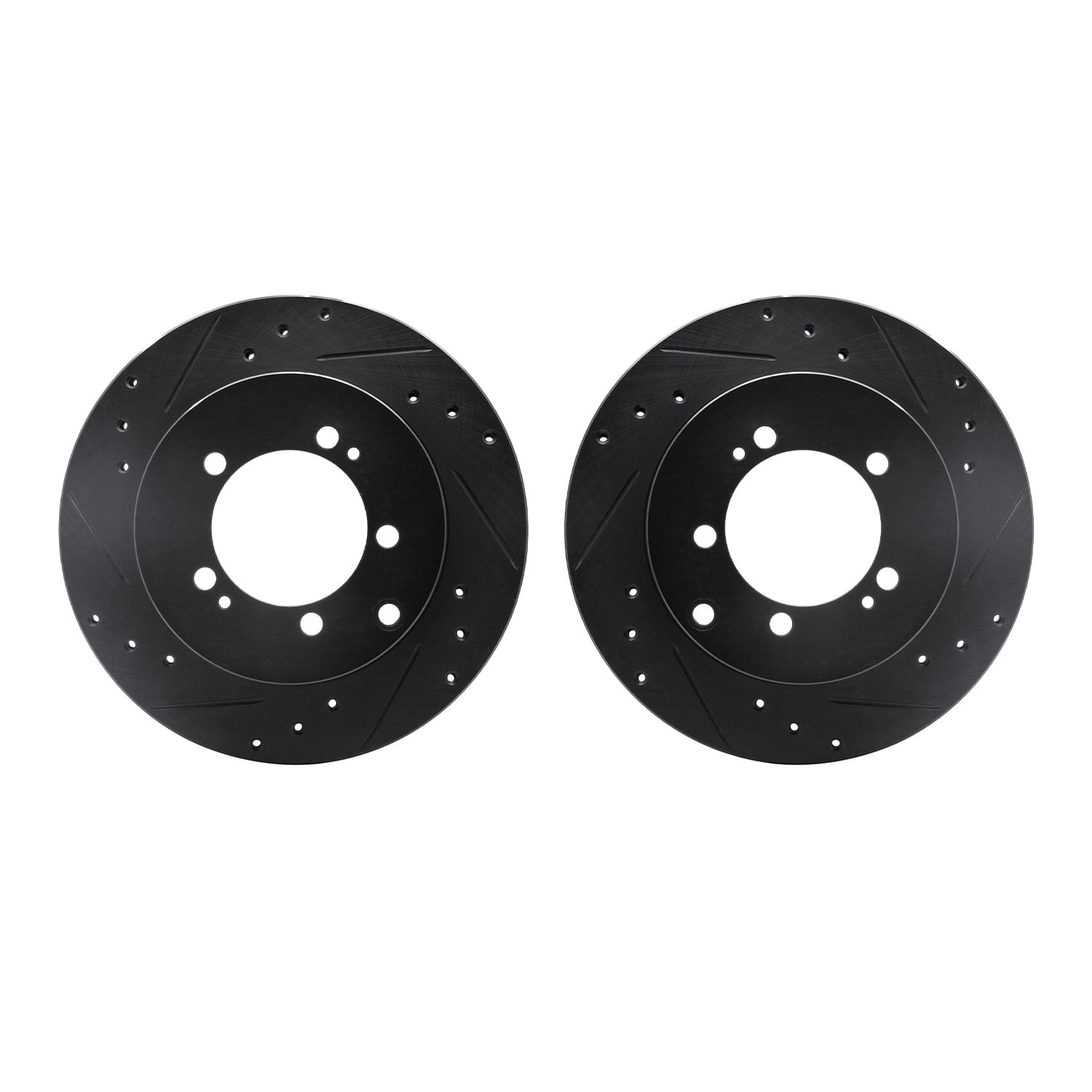 Dynamic Friction Company Rear Brake Rotors-Drilled and Slotted-Black 8002-72052
