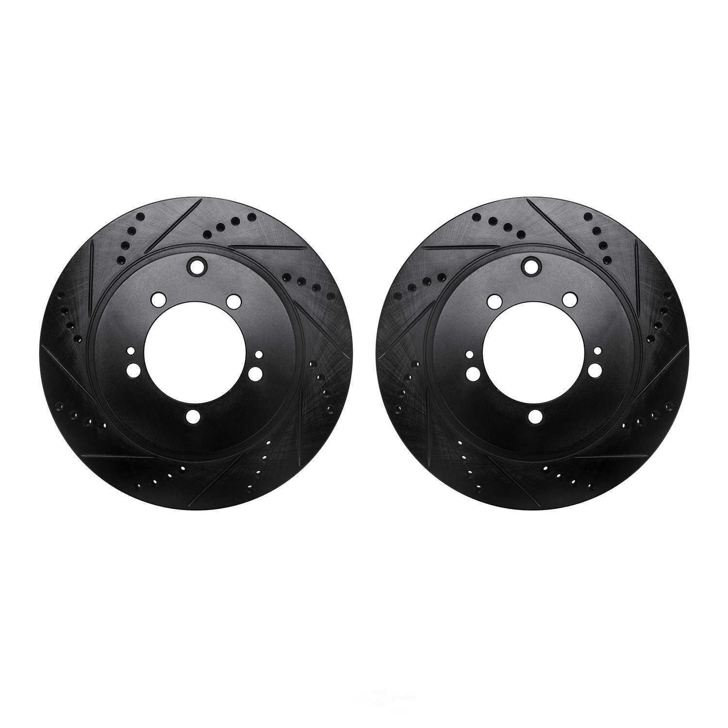 Dynamic Friction Company 8002-72062 DFC Brake Rotors - Drilled & Slotted - Black